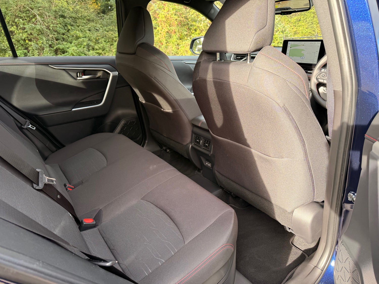 There is neat cloth upholstery, which looks and feels like it will last the test of time