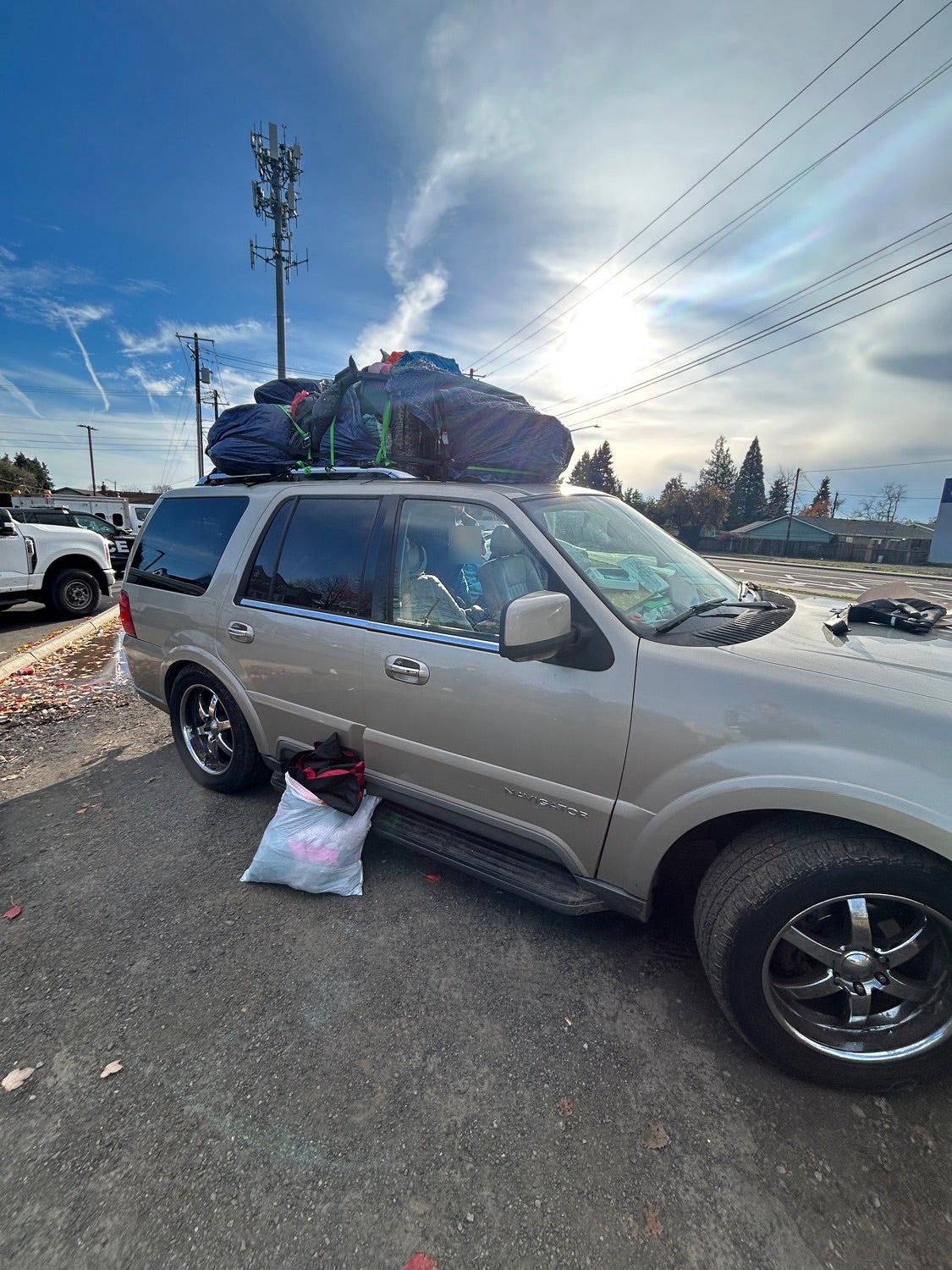 Three adults were arrested after the children and pets were discovered inside the trash-filled car