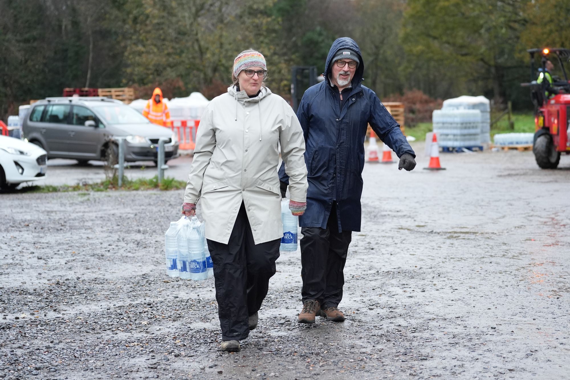 Residents of Tunbridge Wells collect bottled water after a failure at a treatment site meant that the supply was shut off to the Kent town (Gareth Fuller/PA Wire)
