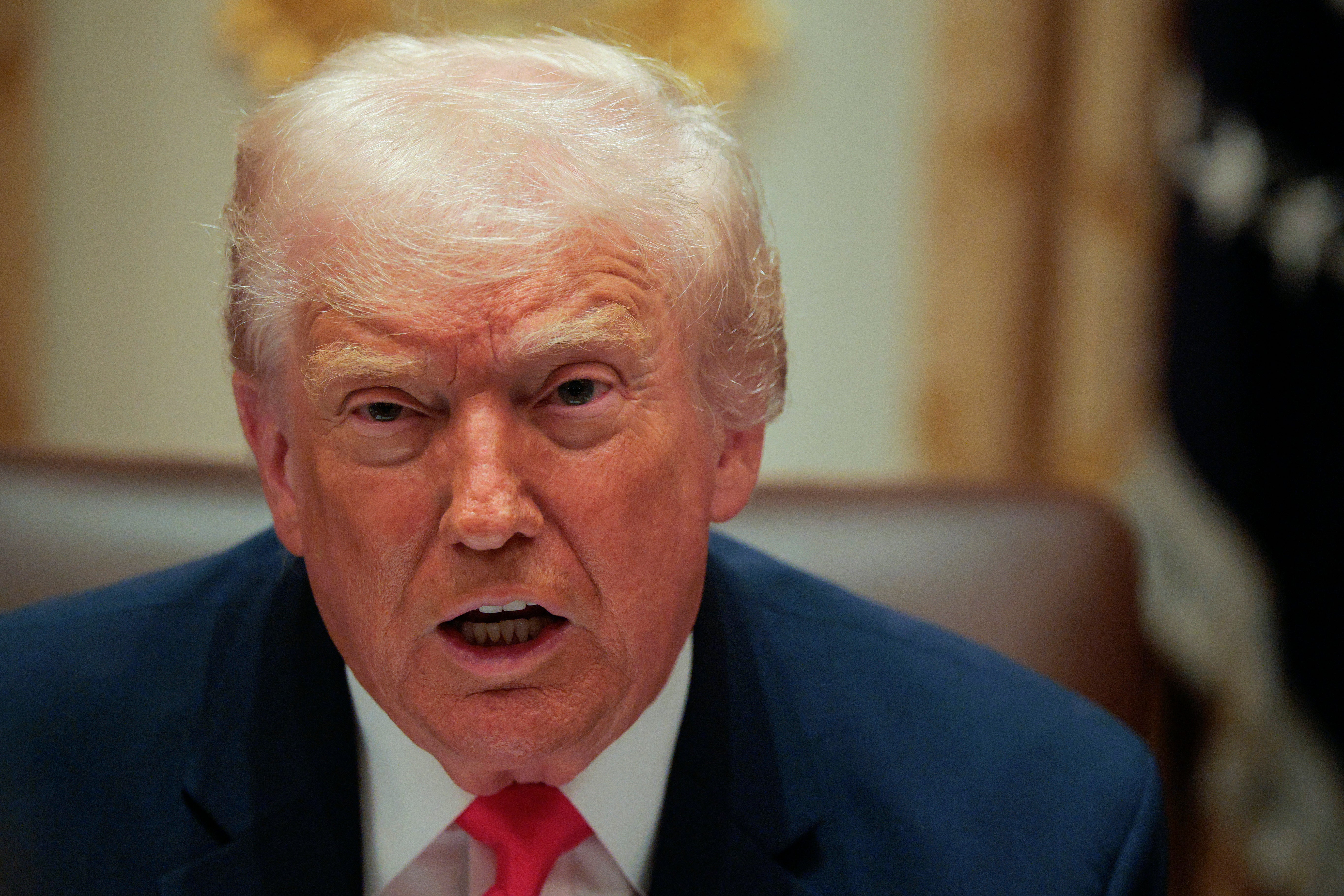 Donald Trump at a cabinet meeting at the White House on Tuesday