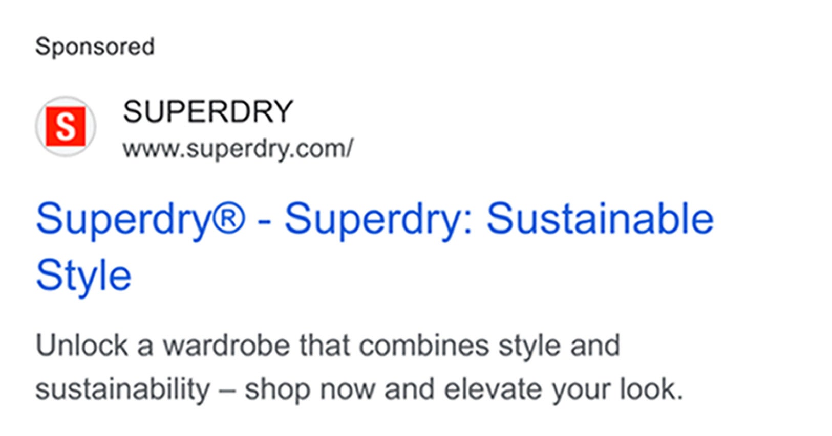 Superdry said the ad did not make an absolute claim