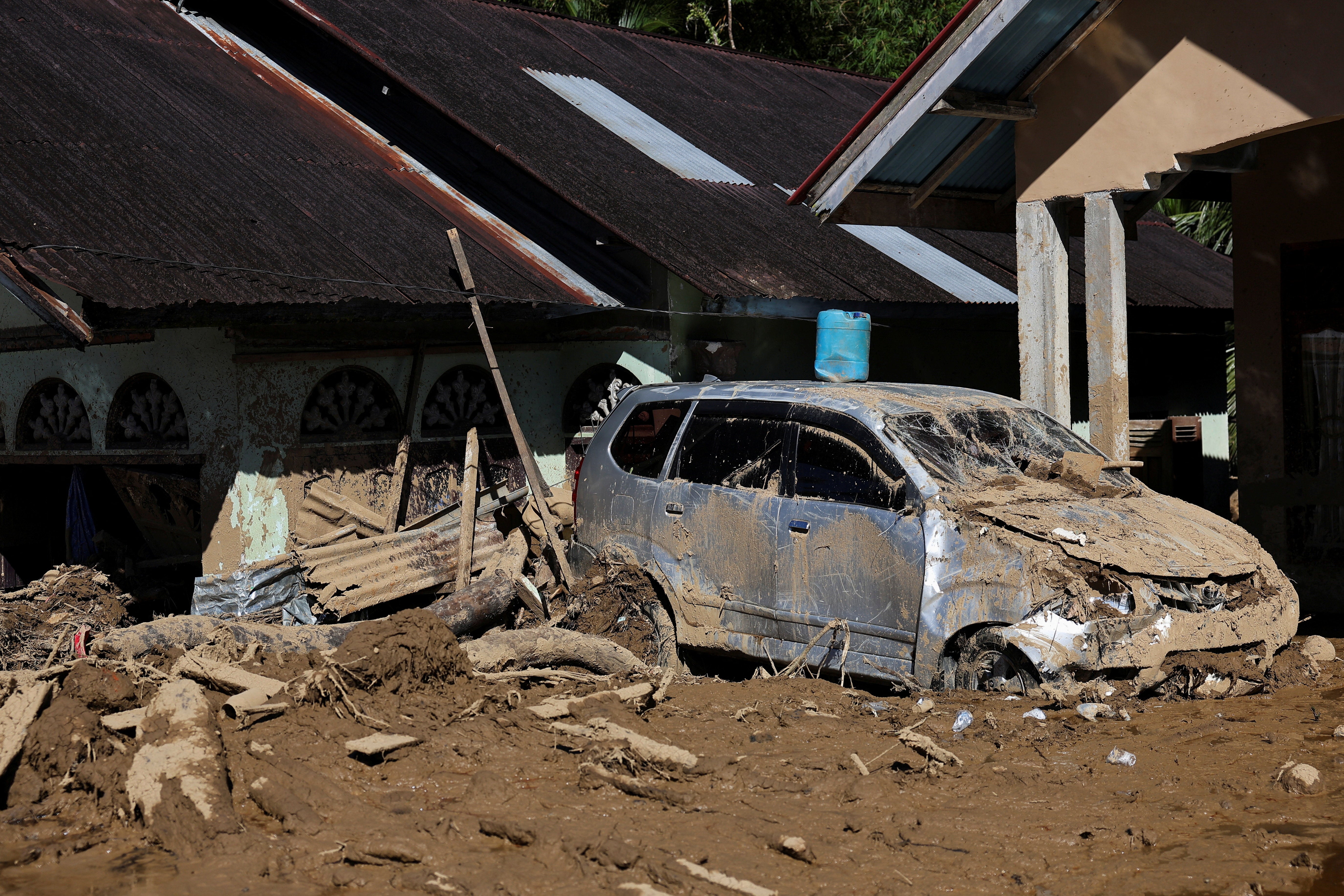 Area hit by flash floods in Palembayan, Agam, West Sumatra