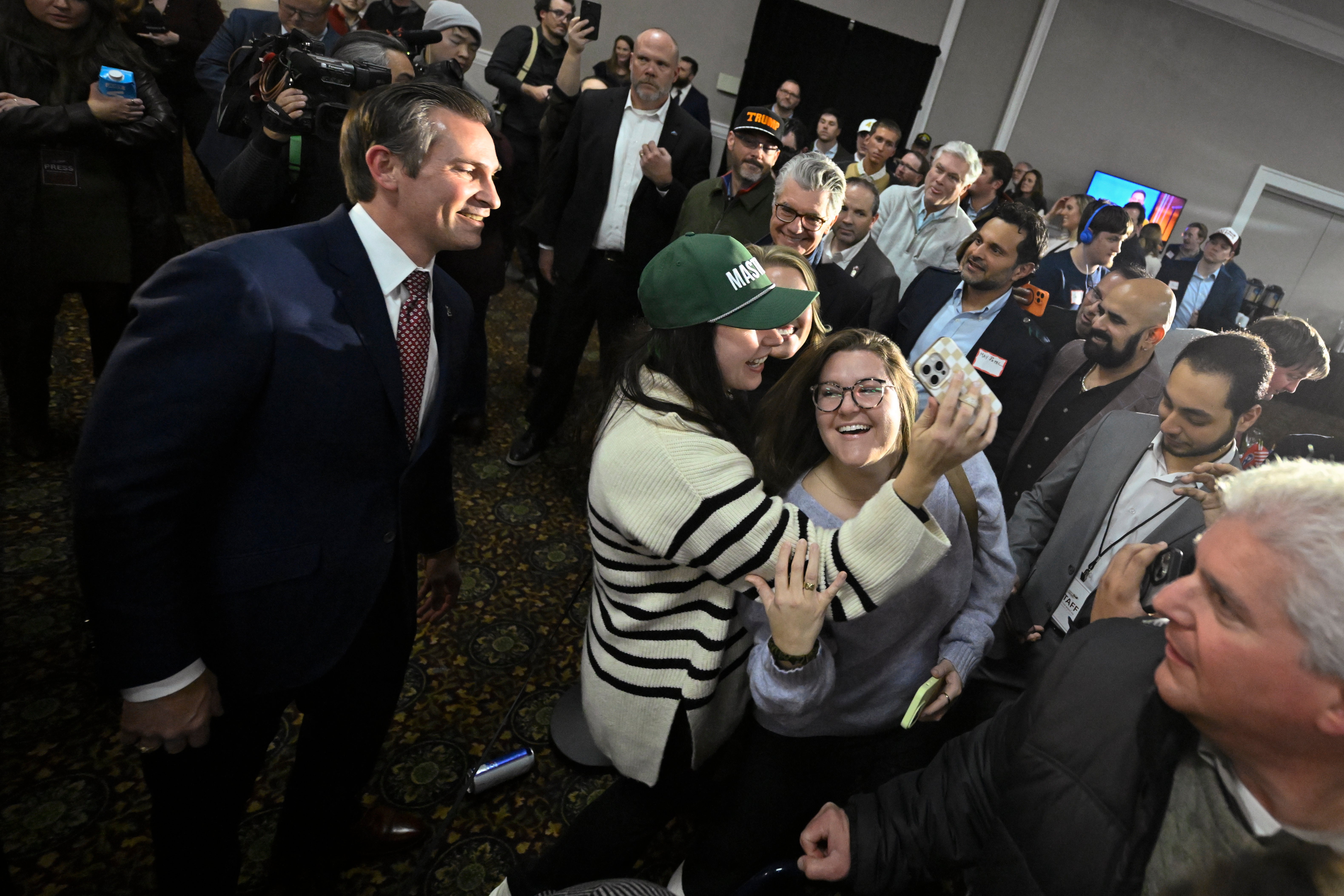 Supporters take a selfie with Van Epps