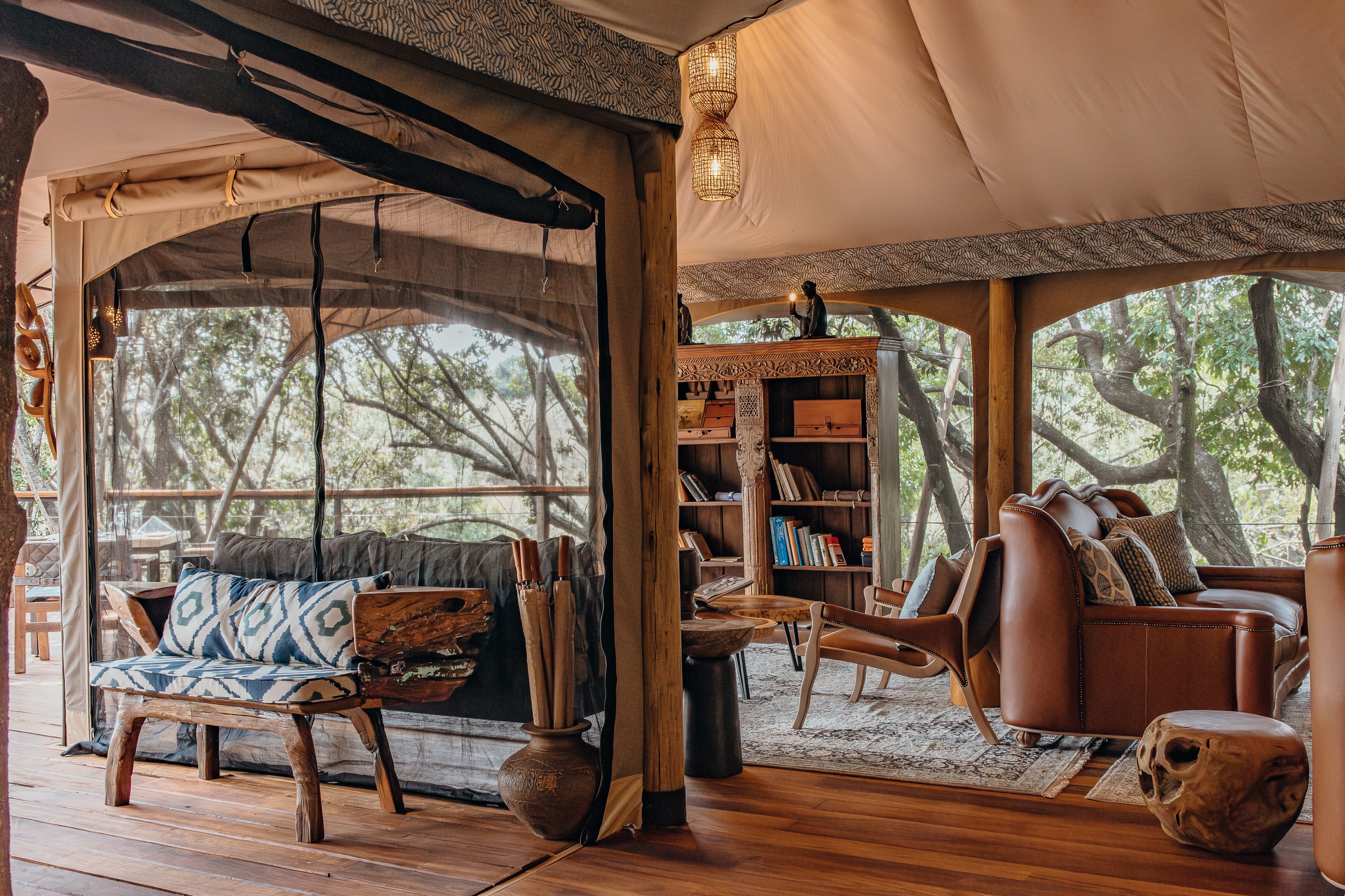 <p>Accommodation is in the treetops at this luxury Maasai Mara National Reserve camp</p>
