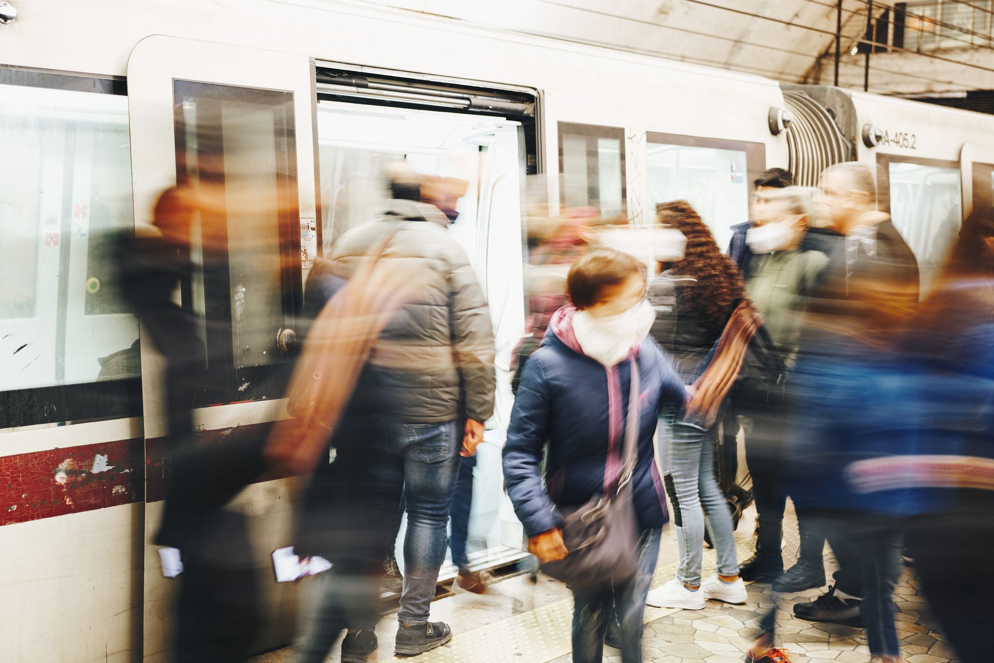 Travellers on Rome's metro