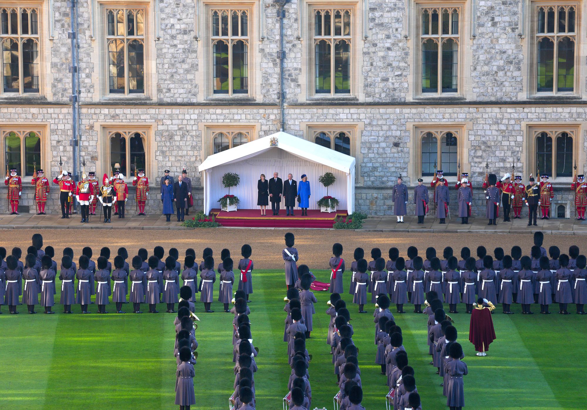 A 41-gun royal salute was fired from the East Lawn within Windsor Home Park