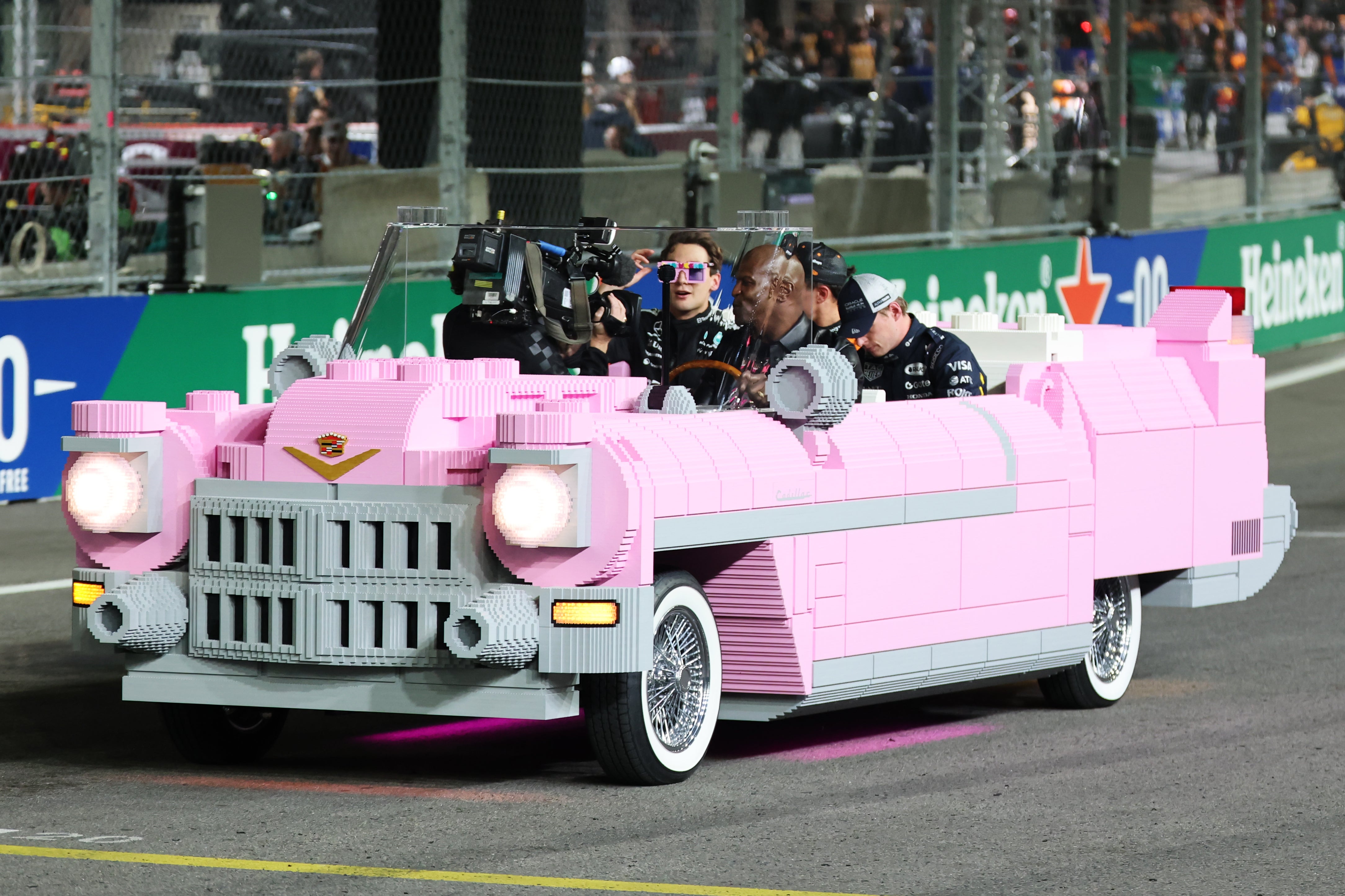Terry Crews drove a Cadillac at the Las Vegas Grand Prix last month
