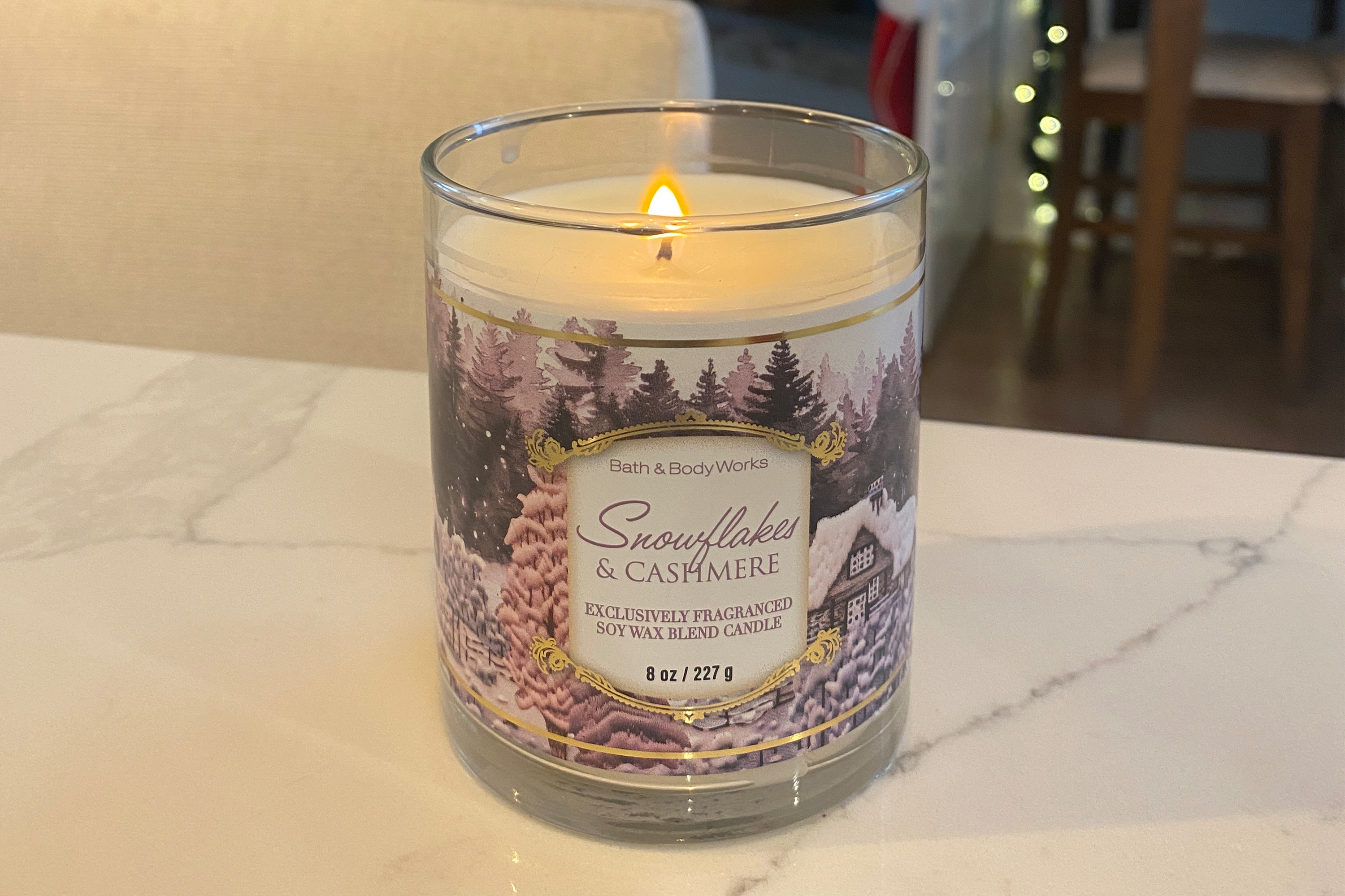 best white elephant gift indybest review Bath and Body Works snowflakes and cashmere single wick candle