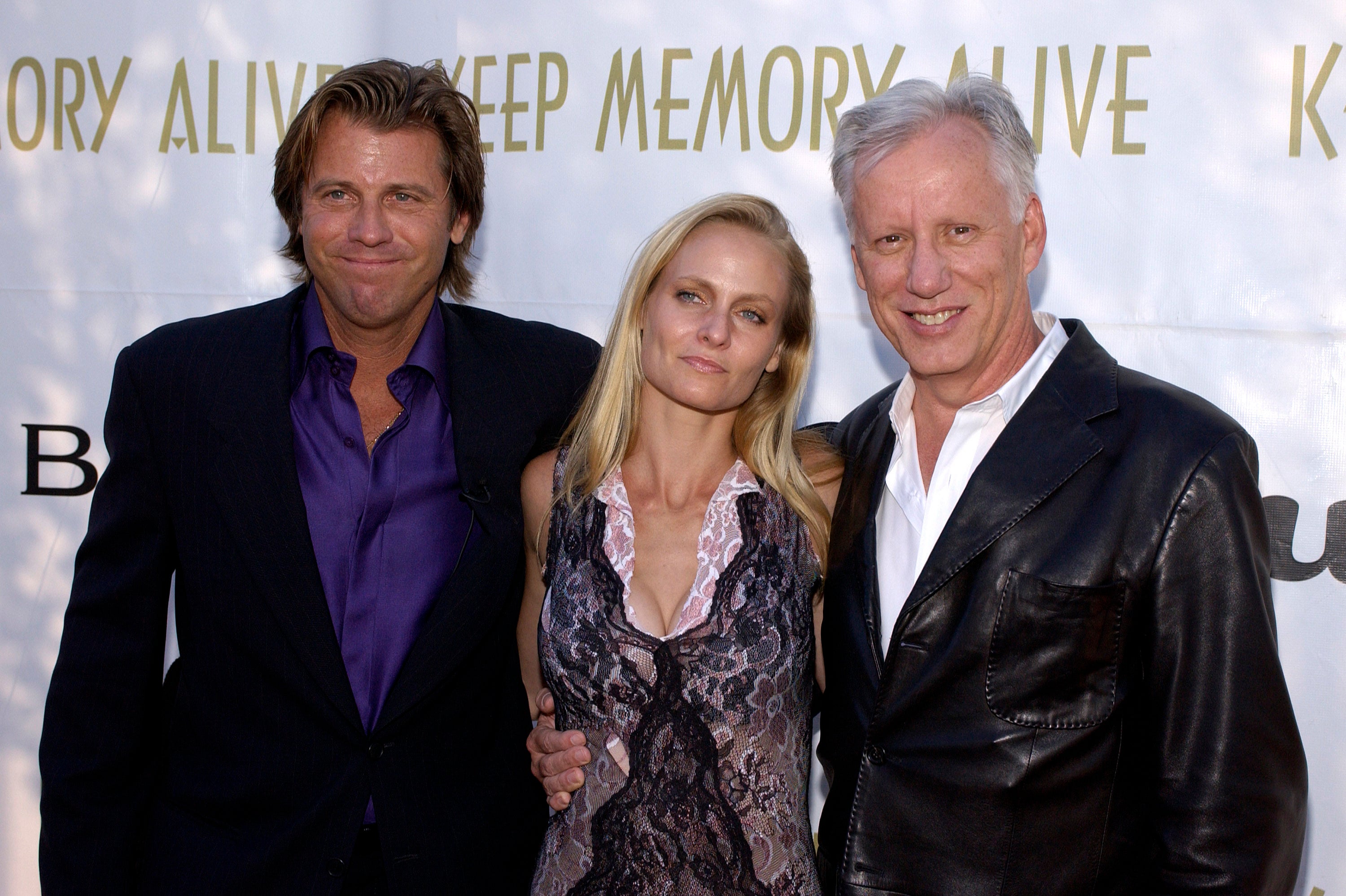 Laumeister Stern (center), seen here in 2004 with actors Vince Van Patten and James Woods, is now attempting to halt the sale of 2,500 negatives her late husband took of Marilyn Monroe, claiming they were stolen by the Mafia