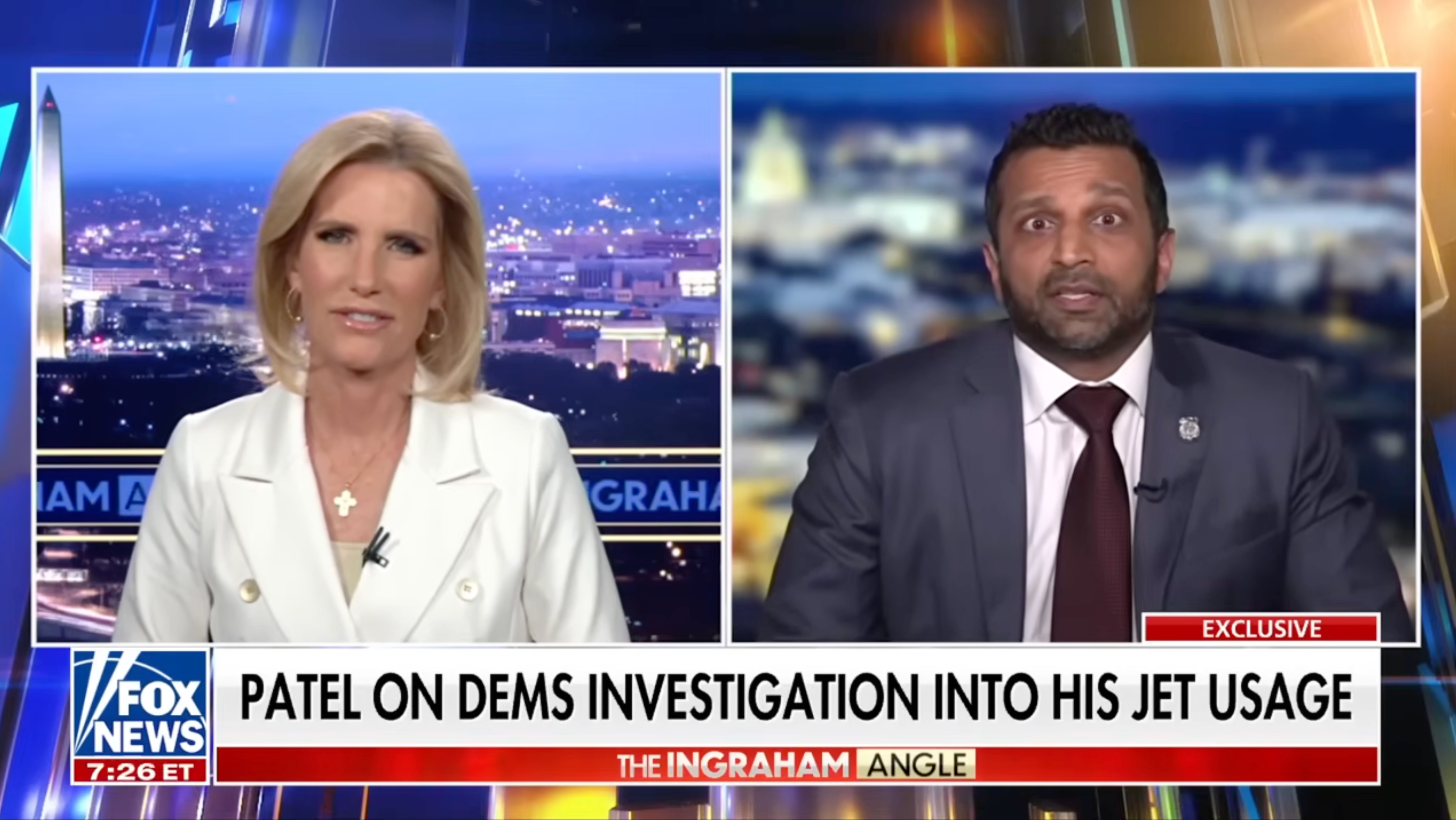 FBI Director Kash Patel responded to claims that he used government planes for "joyrides" with his girlfriend, telling FOX News, "I'm entitled to a personal life just like my other agency counterparts with their partners"