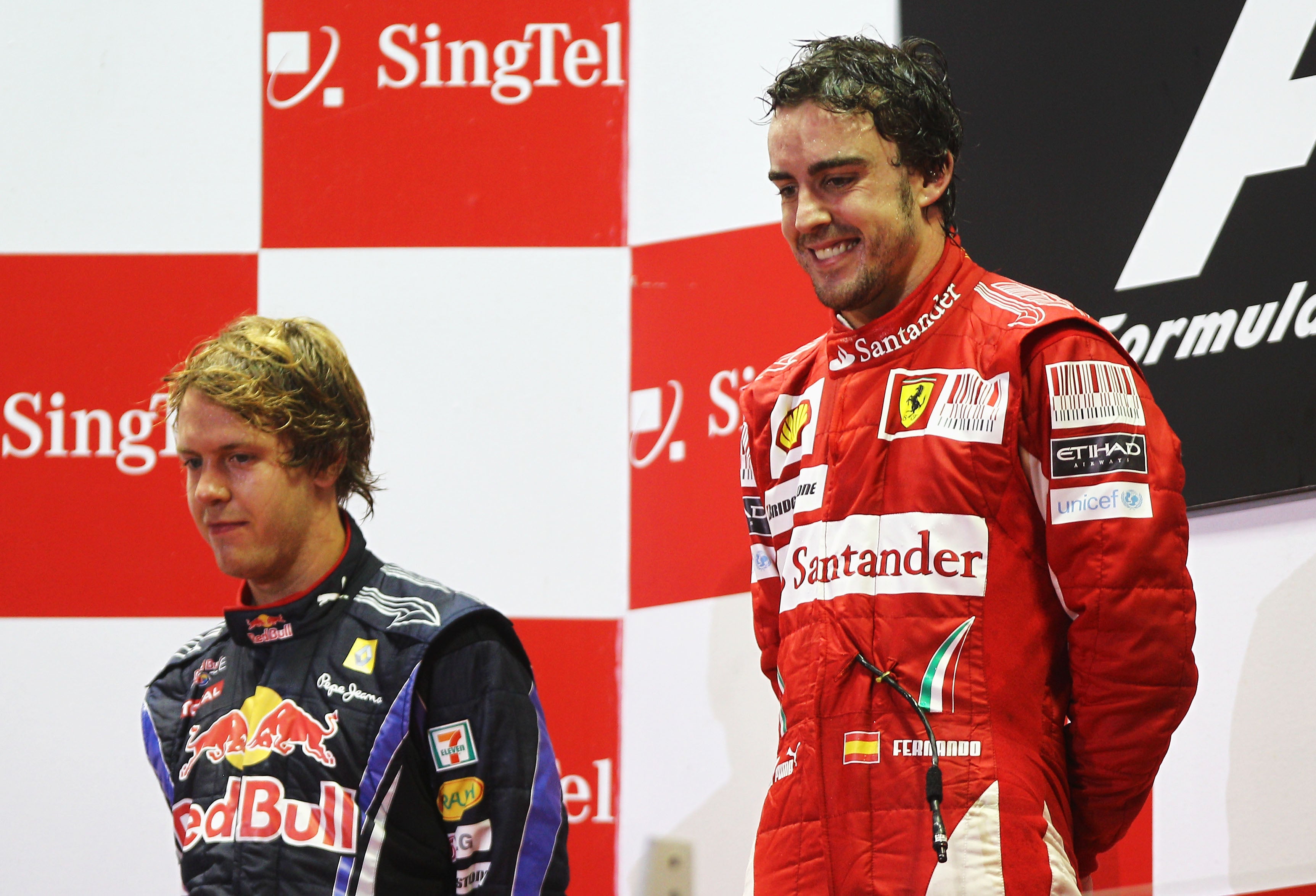 <p>Sebastian Vettel trailed Fernando Alonso by 16 points but won the 2010 championship</p>