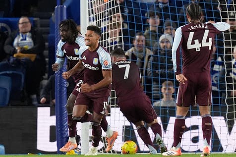 <p>Ollie Watkins struck twice at Brighton </p>