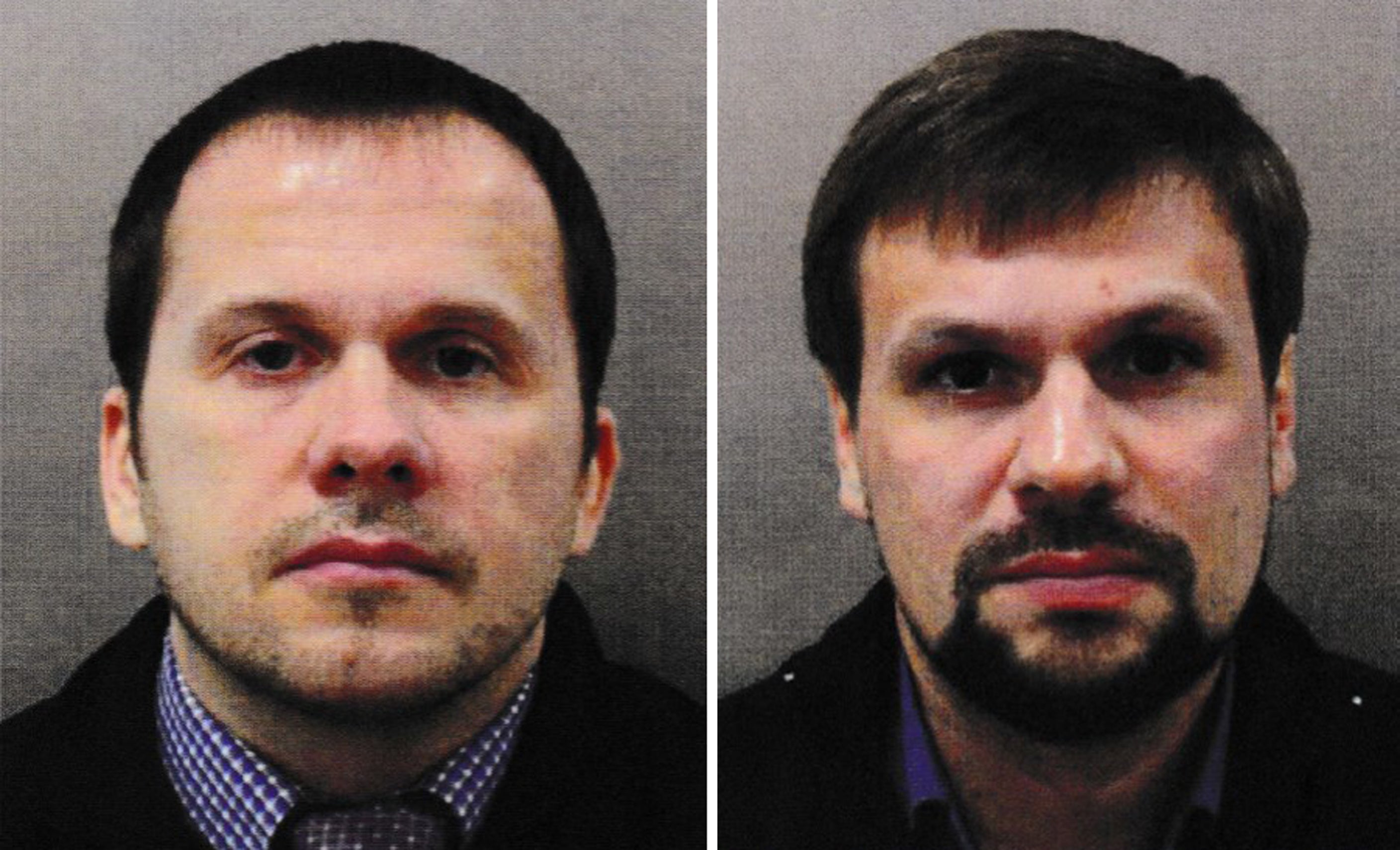 Russian nationals Alexander Petrov (left) and Ruslan Boshirov are believed to be the two GRU agents who tried to kill the Skripals