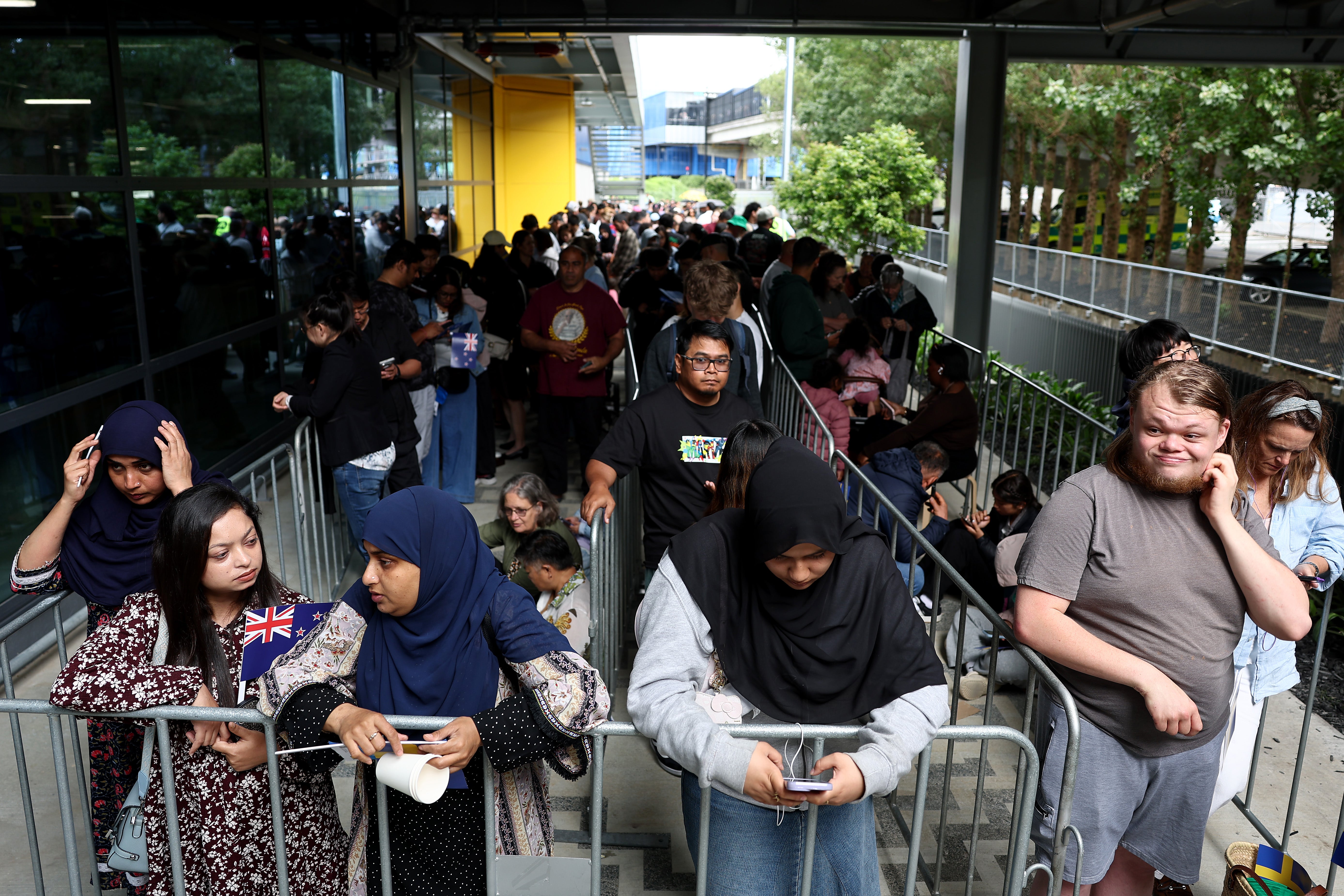 Hundreds of people queued outside the store to be the first through the doors
