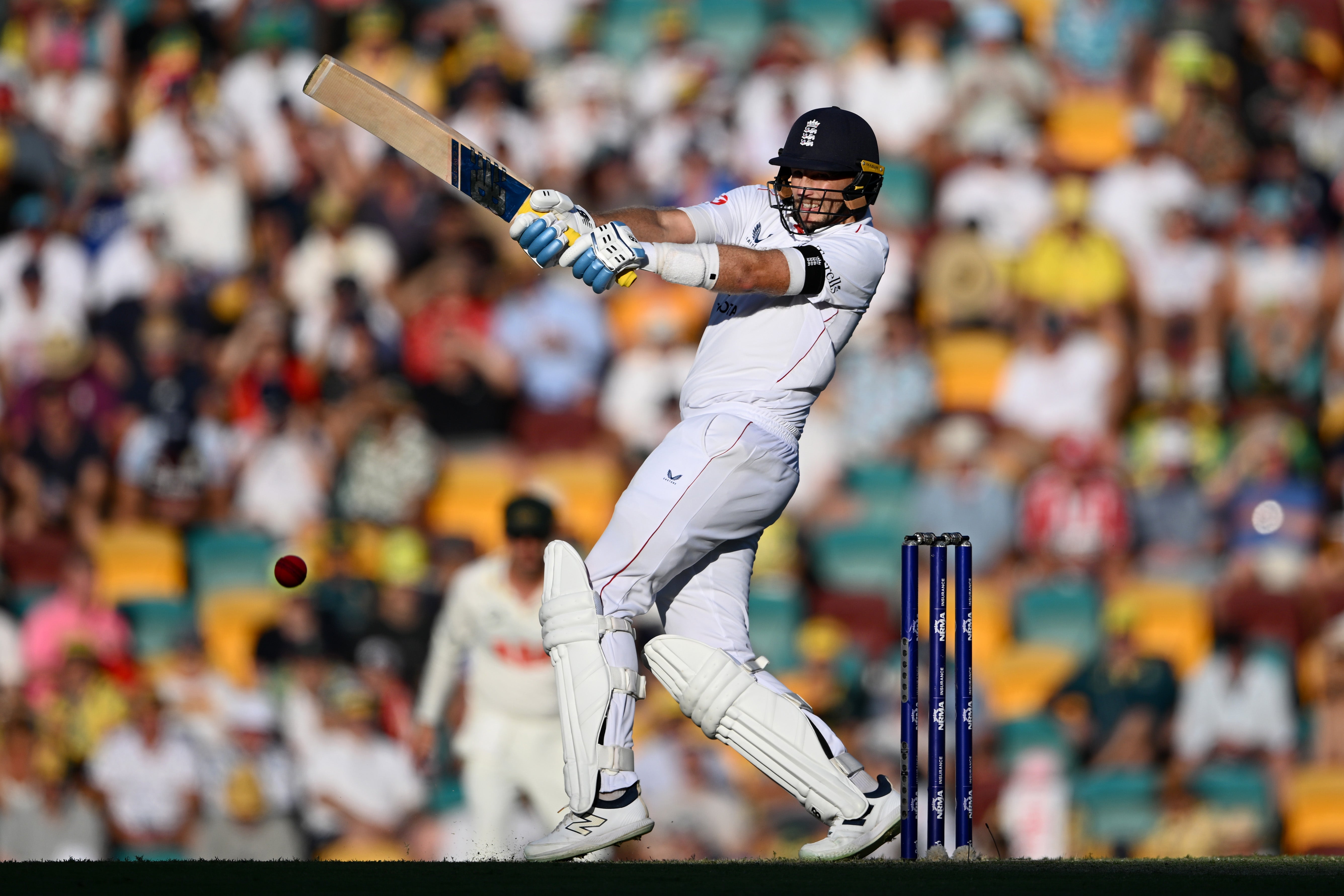 Joe Root in action during the second Ashes Test at The Gabba
