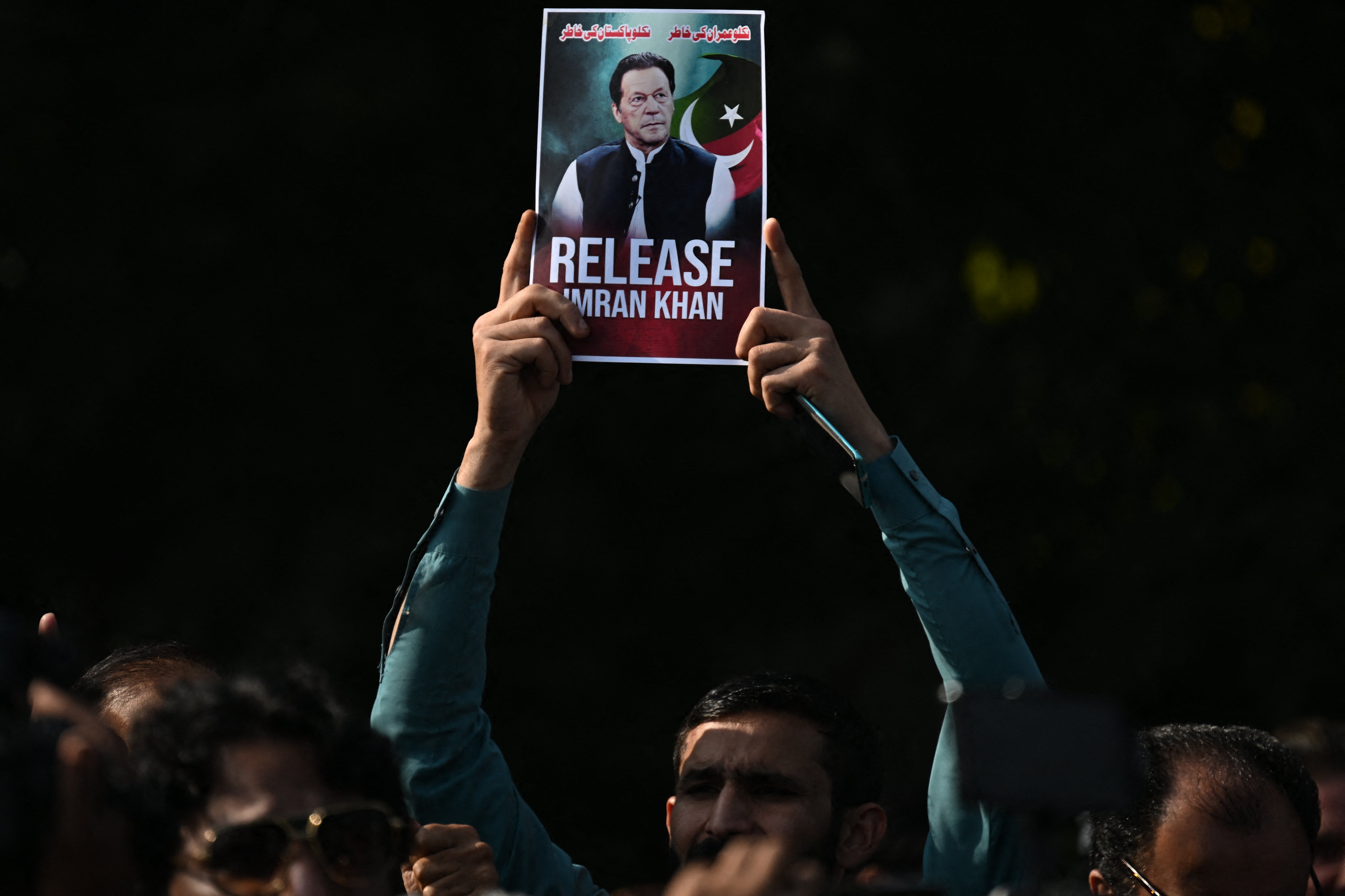 Supporters of Imran Khan in Islamabad, Pakistan, demand the release of the jailed politician