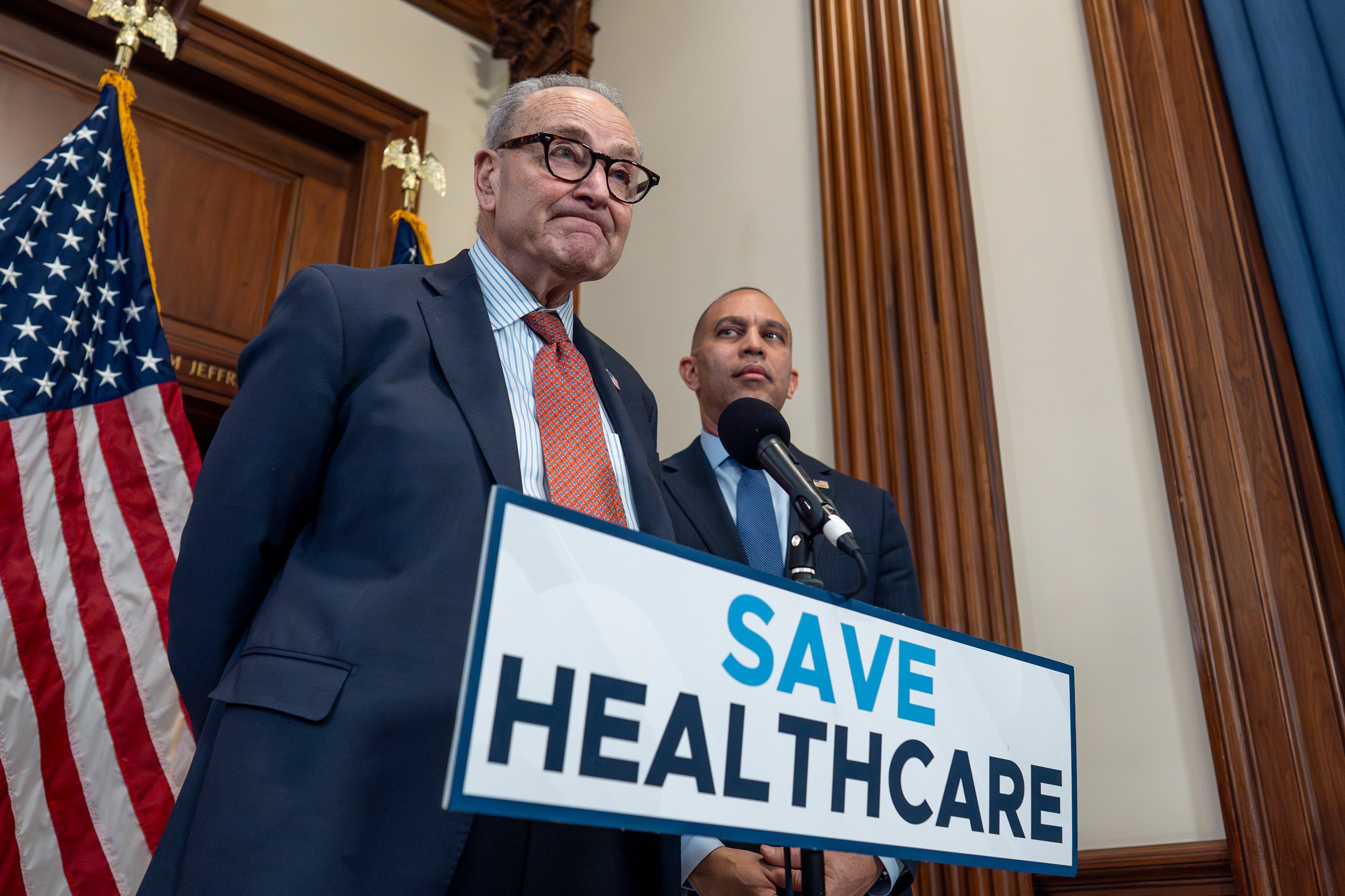 Critics including Minority Leader Sen. Chuck Schumer (left) warned that Monday’s vaccine moves will put children at risk of getting treatable diseases