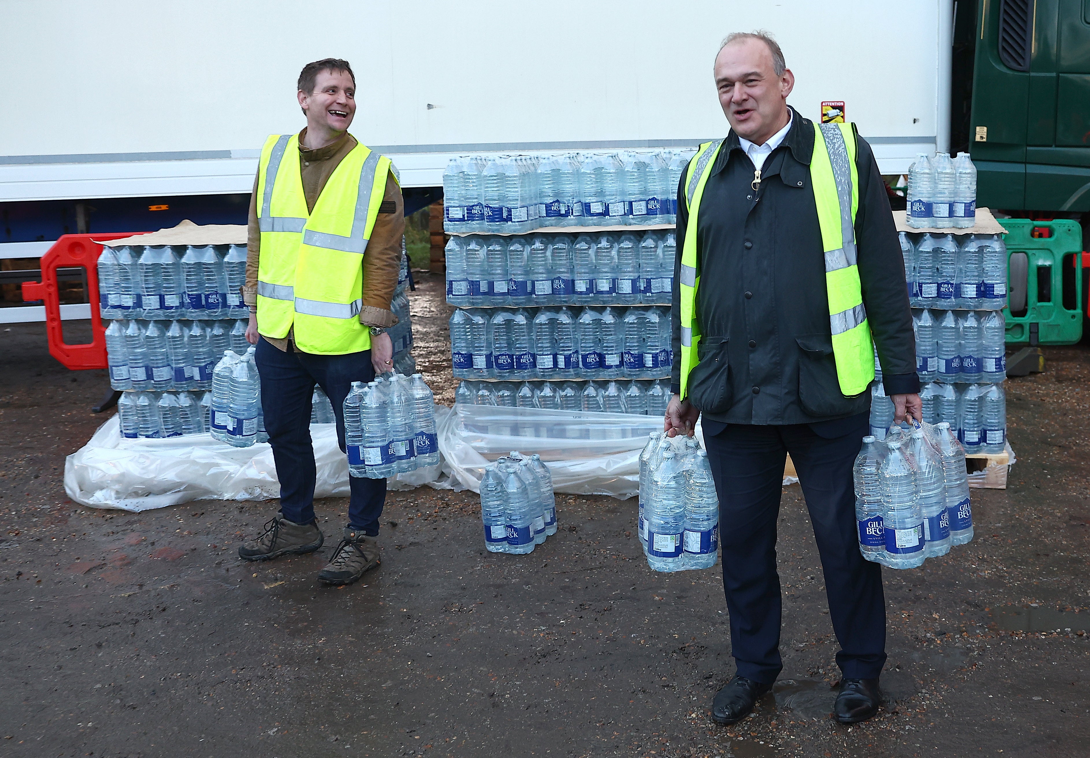 Local MP Mike Martin, left, with Ed Davey on Tuesday