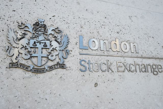 The London Stock Exchange sign in the City of London (PA)