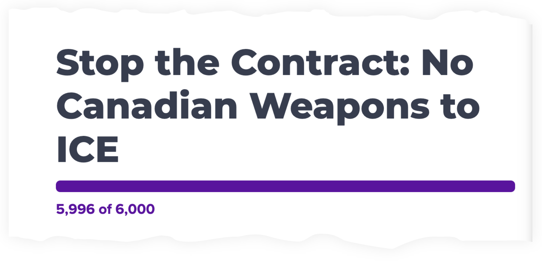 A petition to stop the sale of Canadian-made armored personnel carriers to ICE garnered nearly 6,000 signatures in 24 hours.