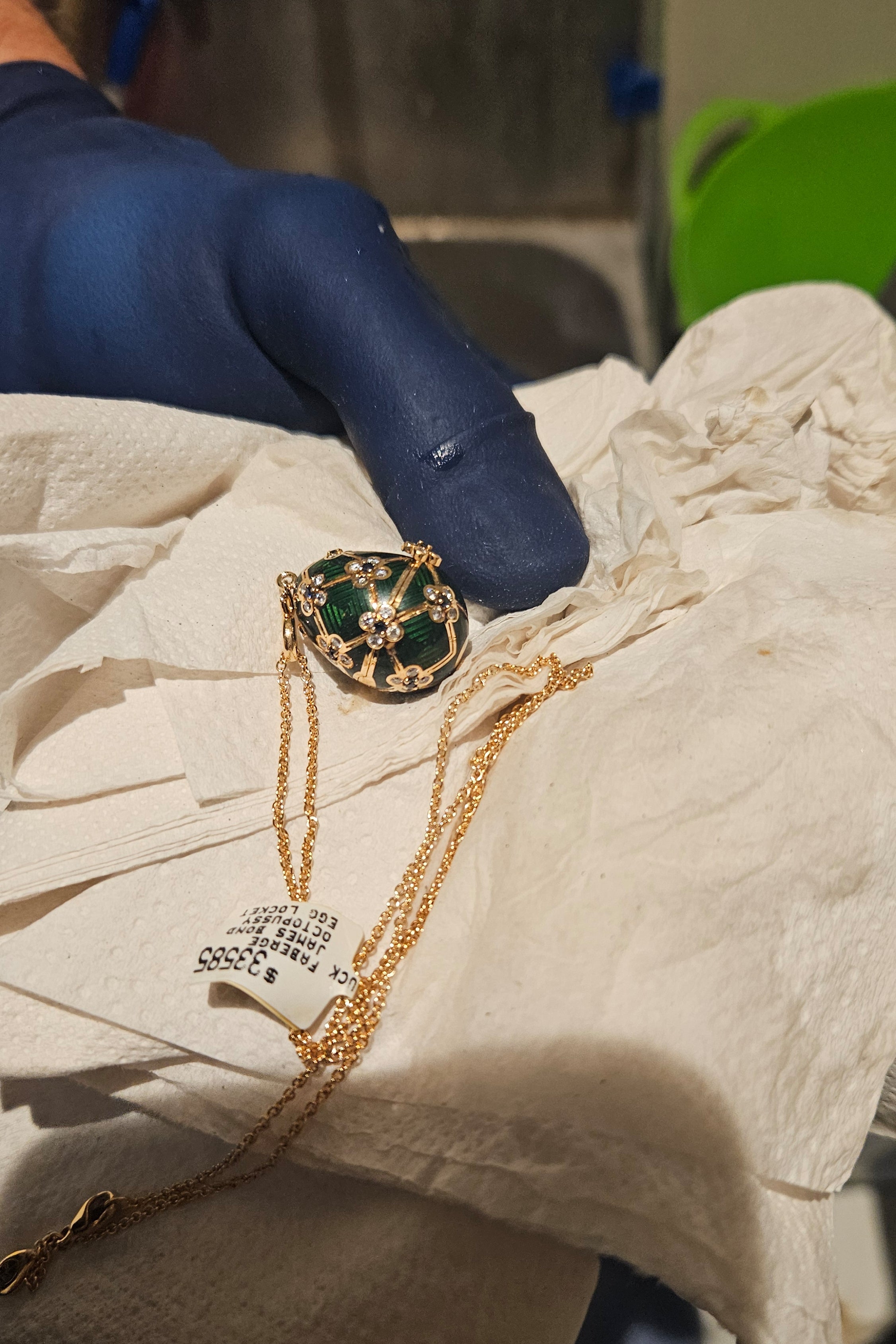 An ornate pendant has been recovered from a man’s body by ‘natural means’