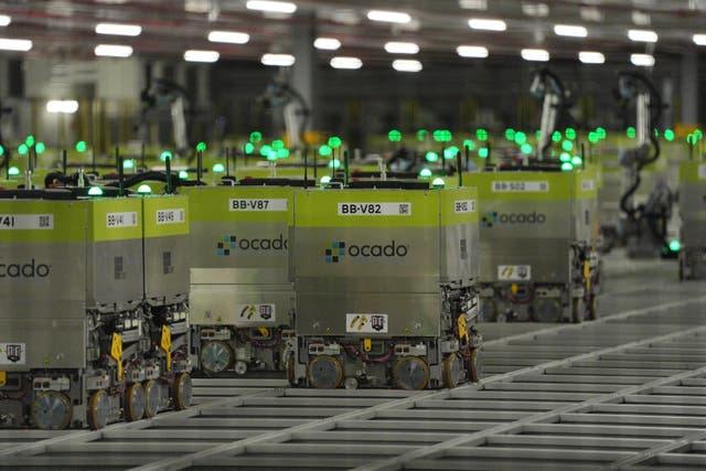 Online retailer and tech firm Ocado has secured a 350 million US dollar (£262 million) compensation payout after its US partner’s decision to scale back its robotic warehouse plans (PA)