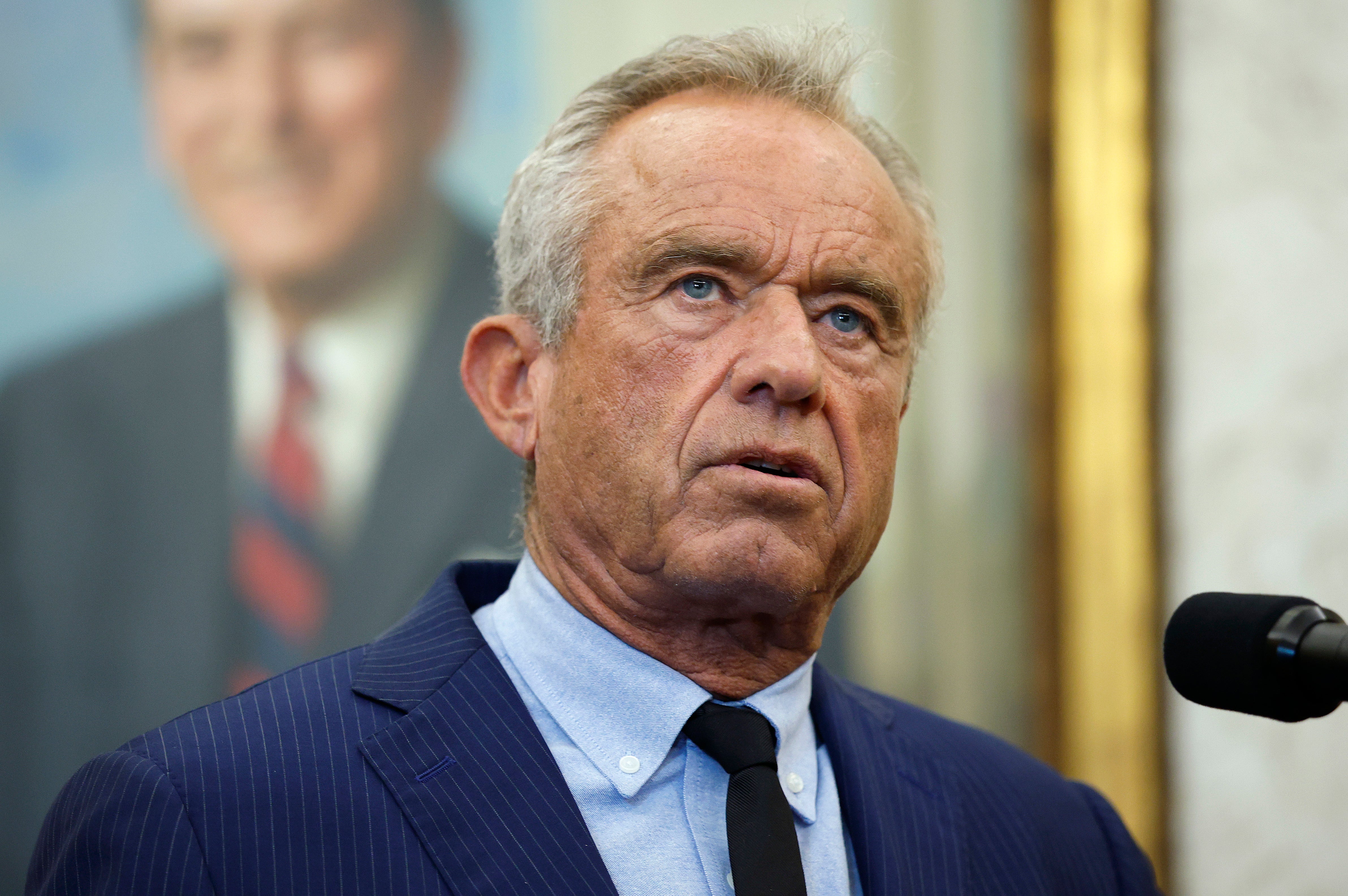 Robert F. Kennedy Jr. delivers remarks during an event in the Oval Office of the White House on October 16, 2025 in Washington, DC