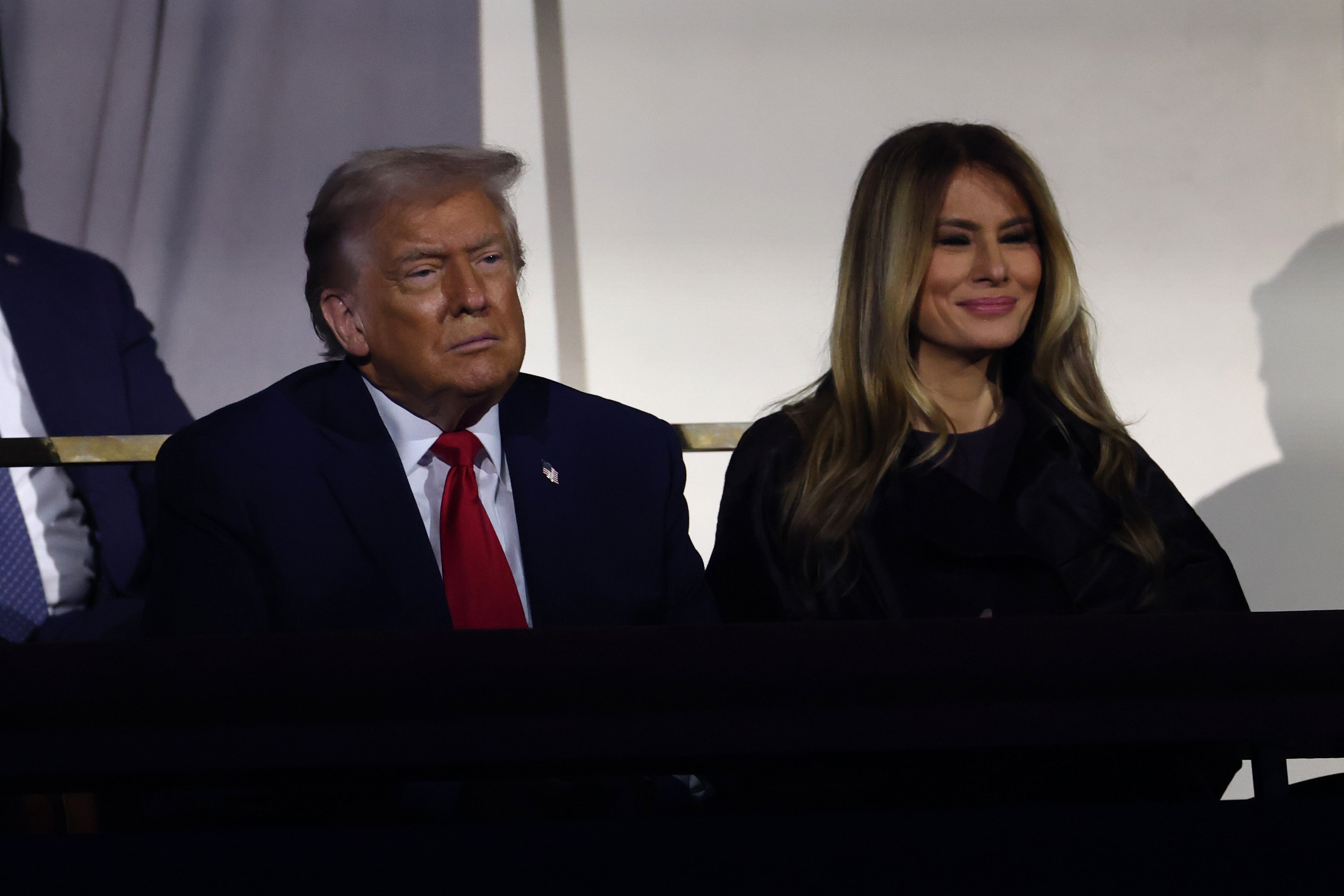 President Donald Trump and U.S. First Lady Melania Trump attend the FIFA World Cup 2026 Official Draw at John F. Kennedy Center for the Performing Arts on December 05, 2025 in Washington, DC