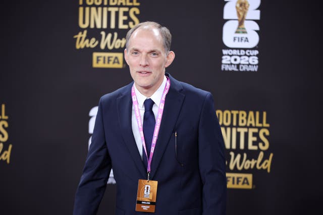 <p>Thomas Tuchel at the World Cup draw (Sam Corum/PA)</p>