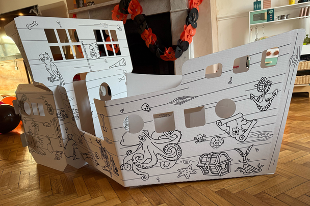 best gifts for three-year-olds indybest review Hobbycraft colour-in cardboard pirate ship