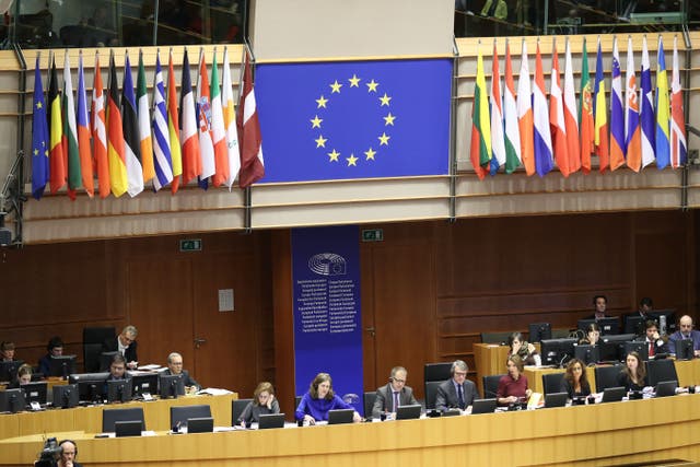 MEPs attend a session at the European Parliament in Brussels, Belgium (PA)