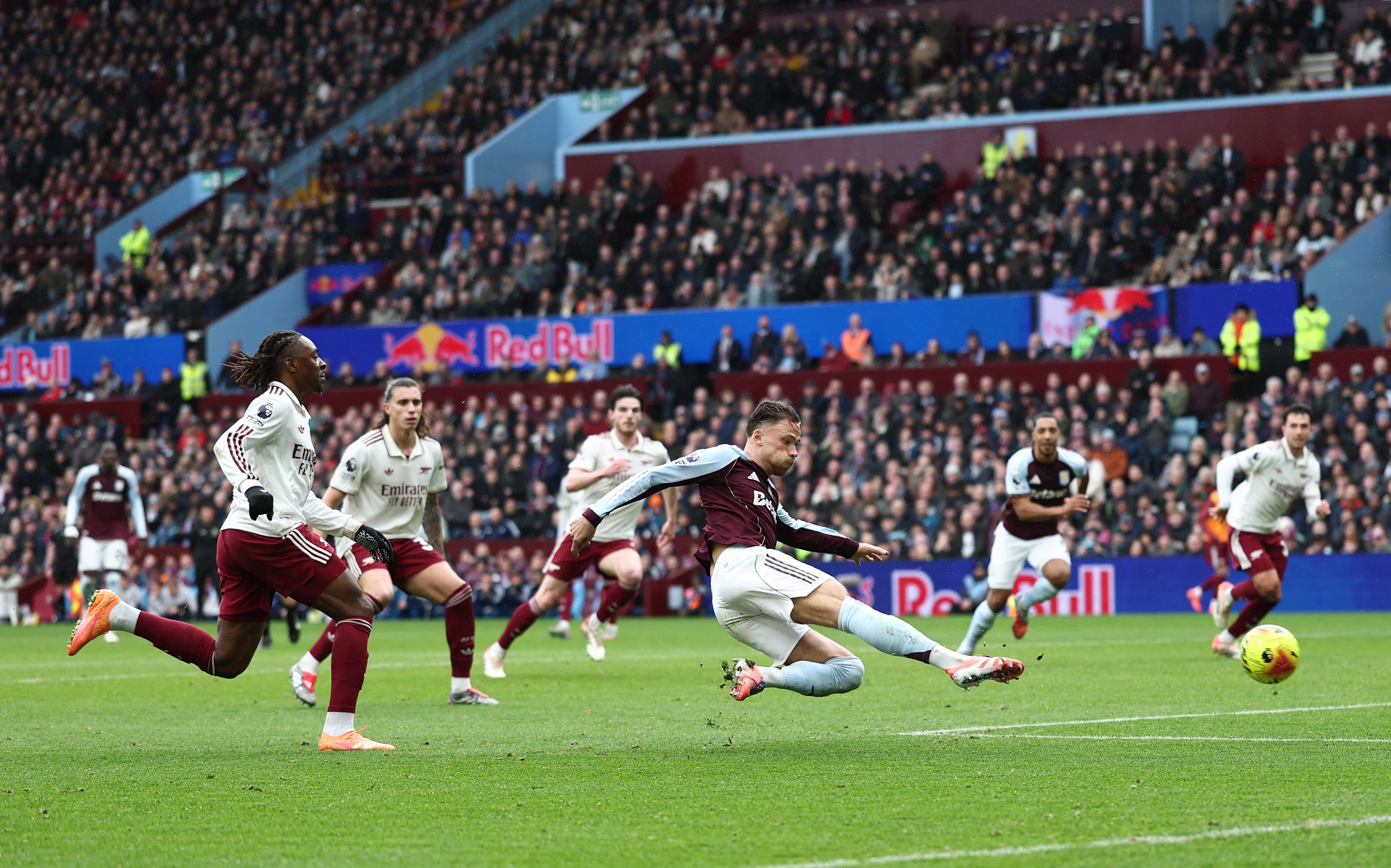 Matty Cash lashed home Villa’s first goal