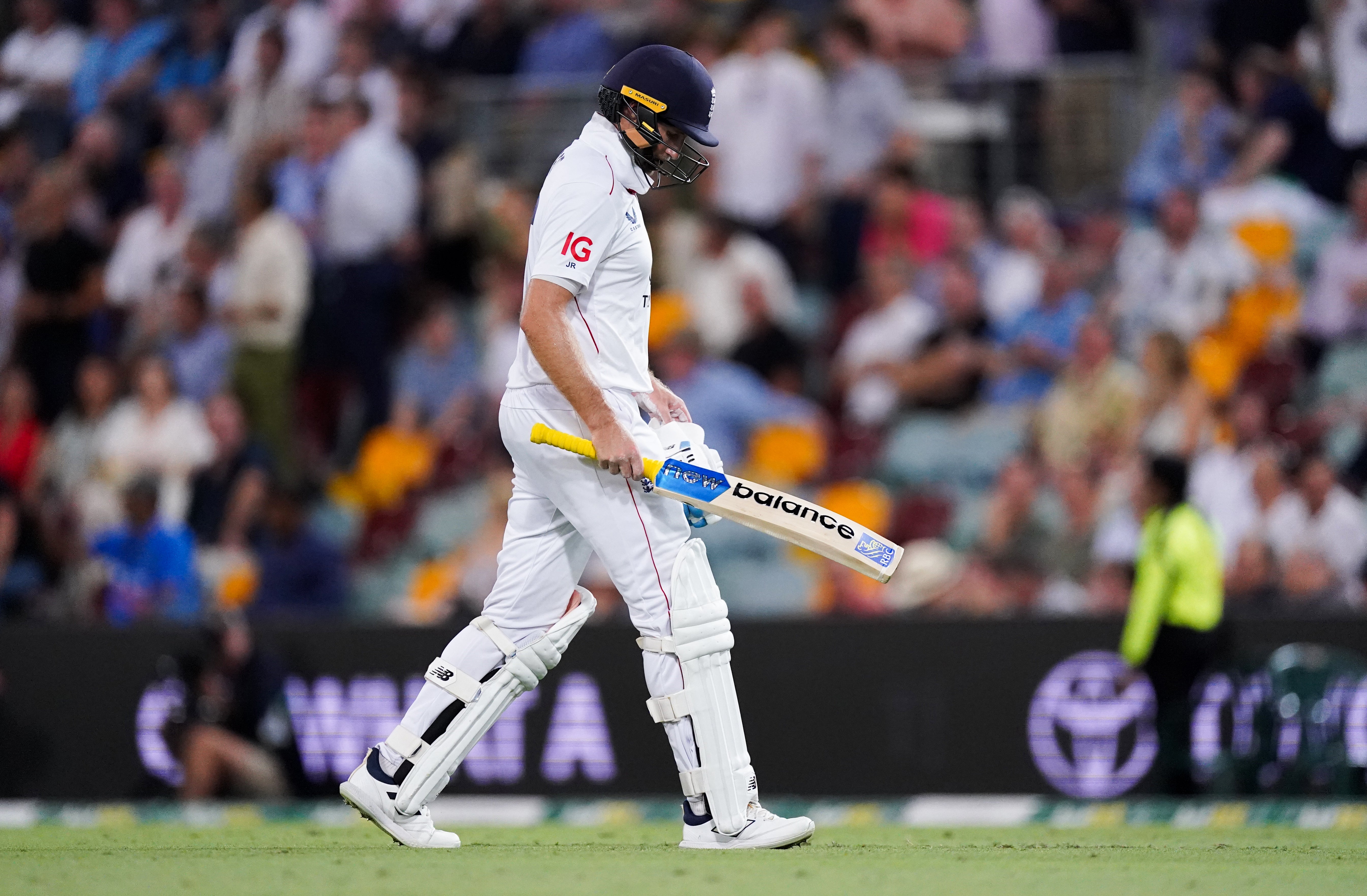 England’s Joe Root walks off dejected (Robbie Stephenson/PA)