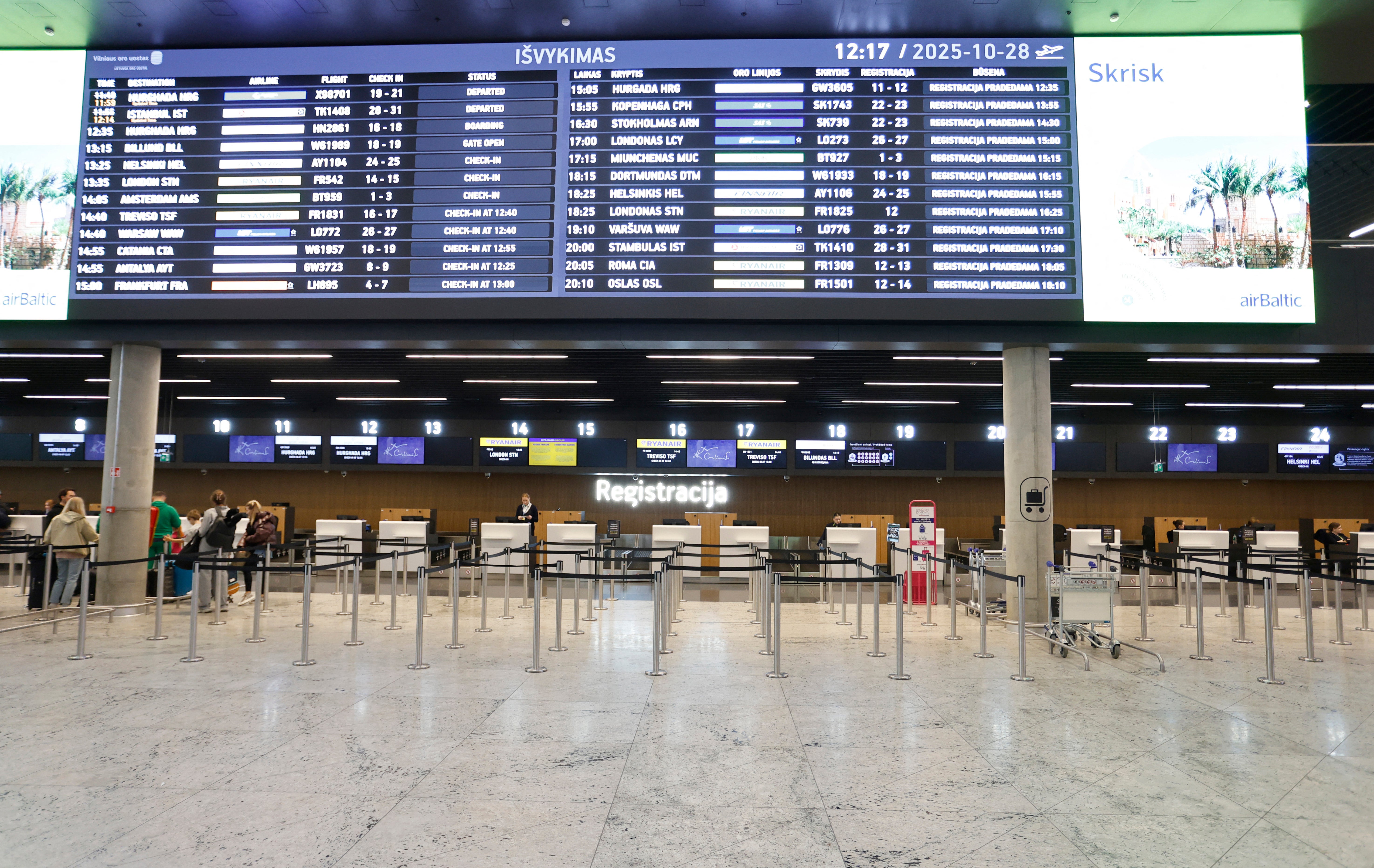 Vilnius airport has been forced to shut again after the sightings