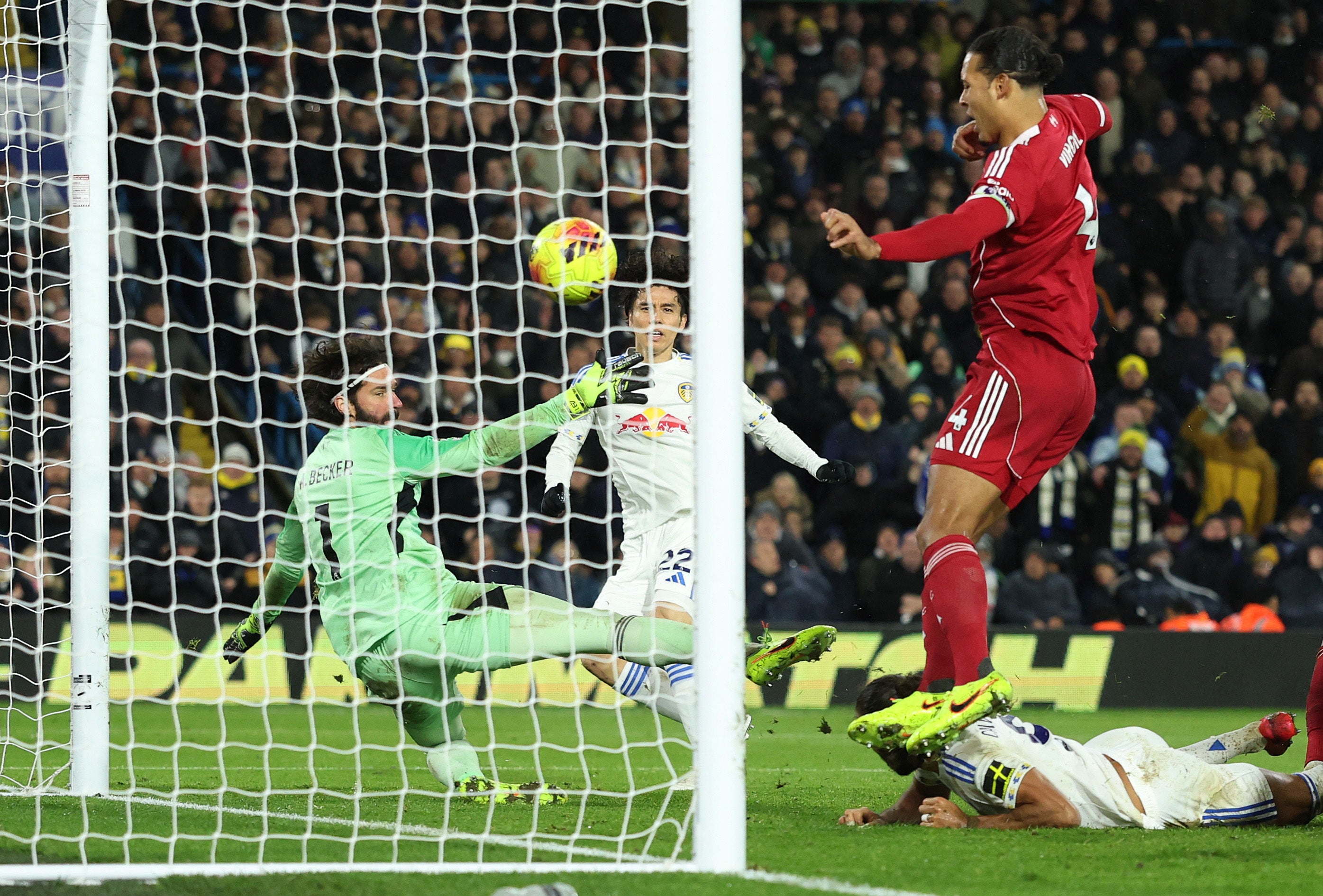 Leeds United's Ao Tanaka scores their dramatic third goal