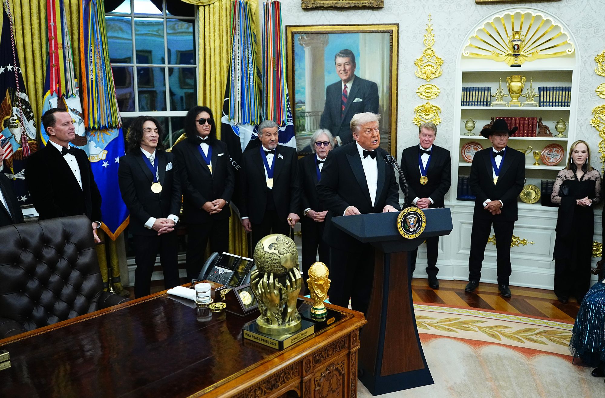 Addressing his upcoming gig as host of the Kennedy Center Honors program, Trump said, "If I can’t beat out Jimmy Kimmel in terms of talent, then I don’t think I should be president."