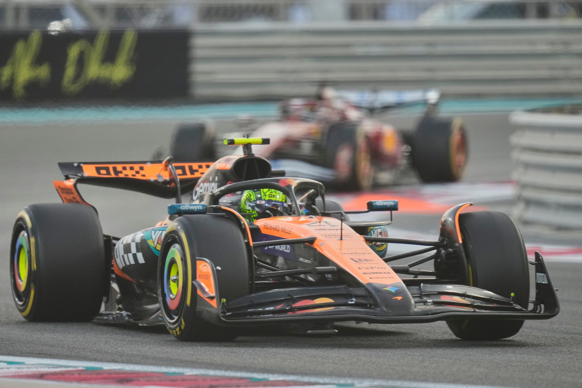 Lando Norris avoided a five-second penalty after passing Yuki Tsunoda off the track