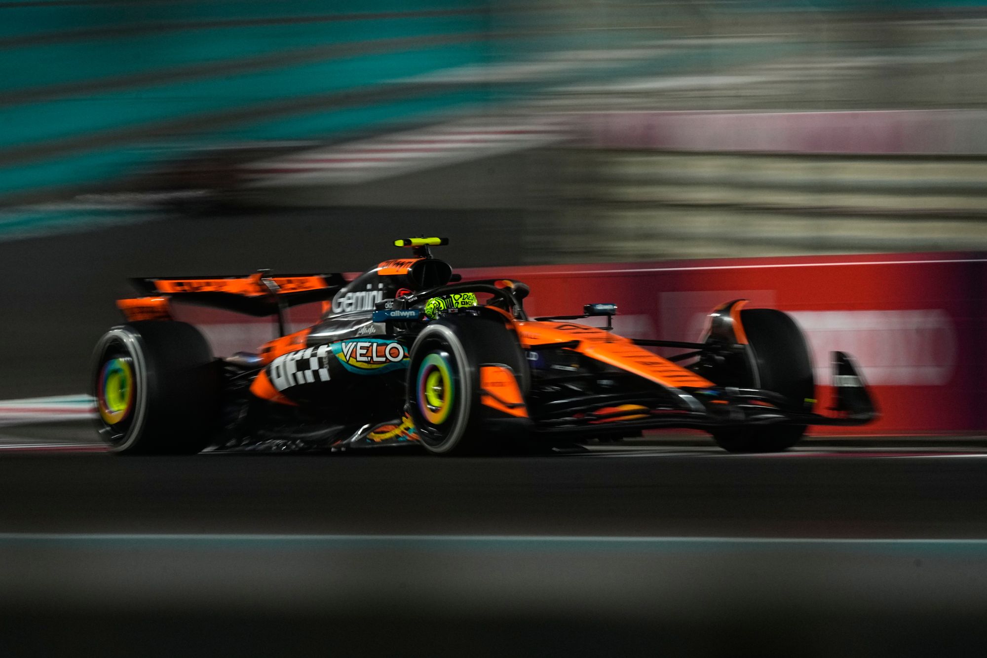 McLaren driver Lando Norris of Britain steers his car during the Formula One Abu Dhabi Grand Prix
