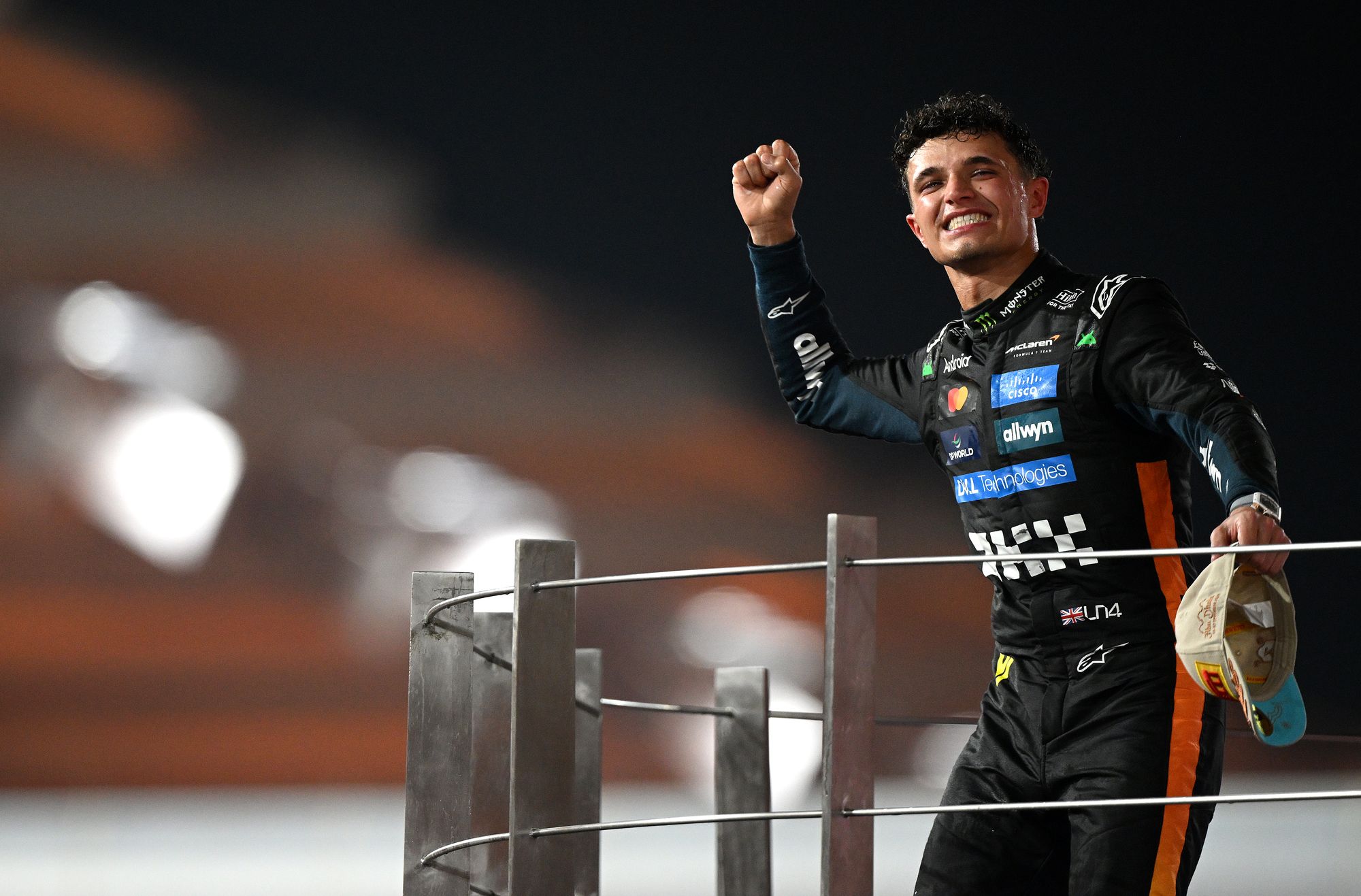 Lando Norris celebrating his F1 world title win