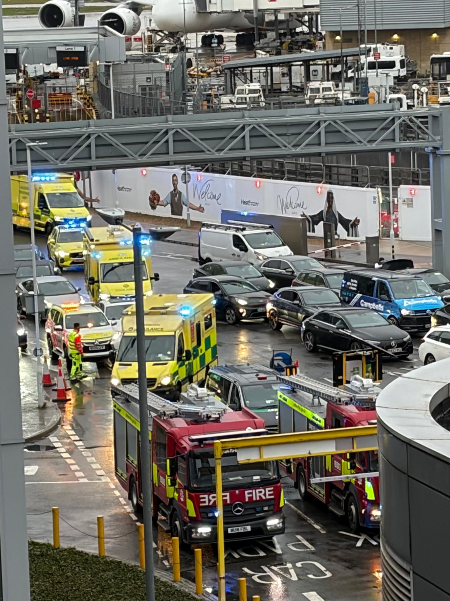 Police understand the incident began after a woman was robbed of her suitcase in the car park lift by a group of four men, who sprayed a substance, believed to be pepper spray, in her direction