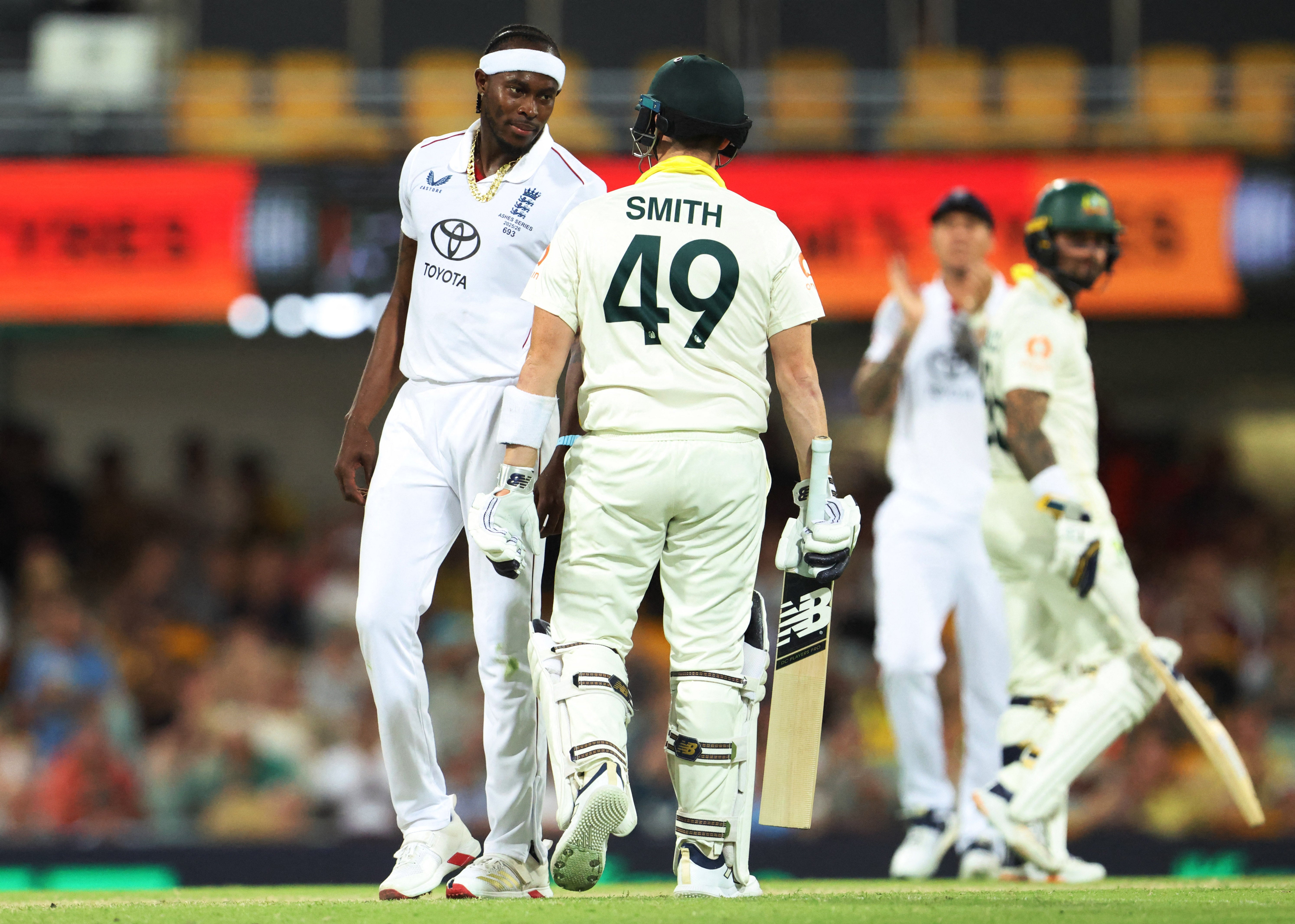 Jofra Archer and Steve Smith exchanged words on Sunday