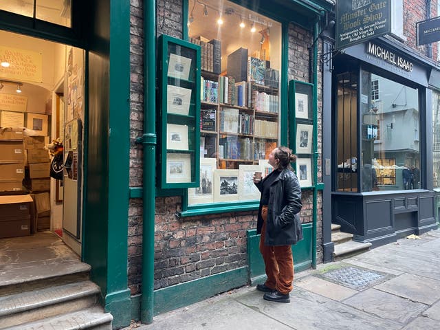 <p>Rory at Minster Gate Bookshop</p>