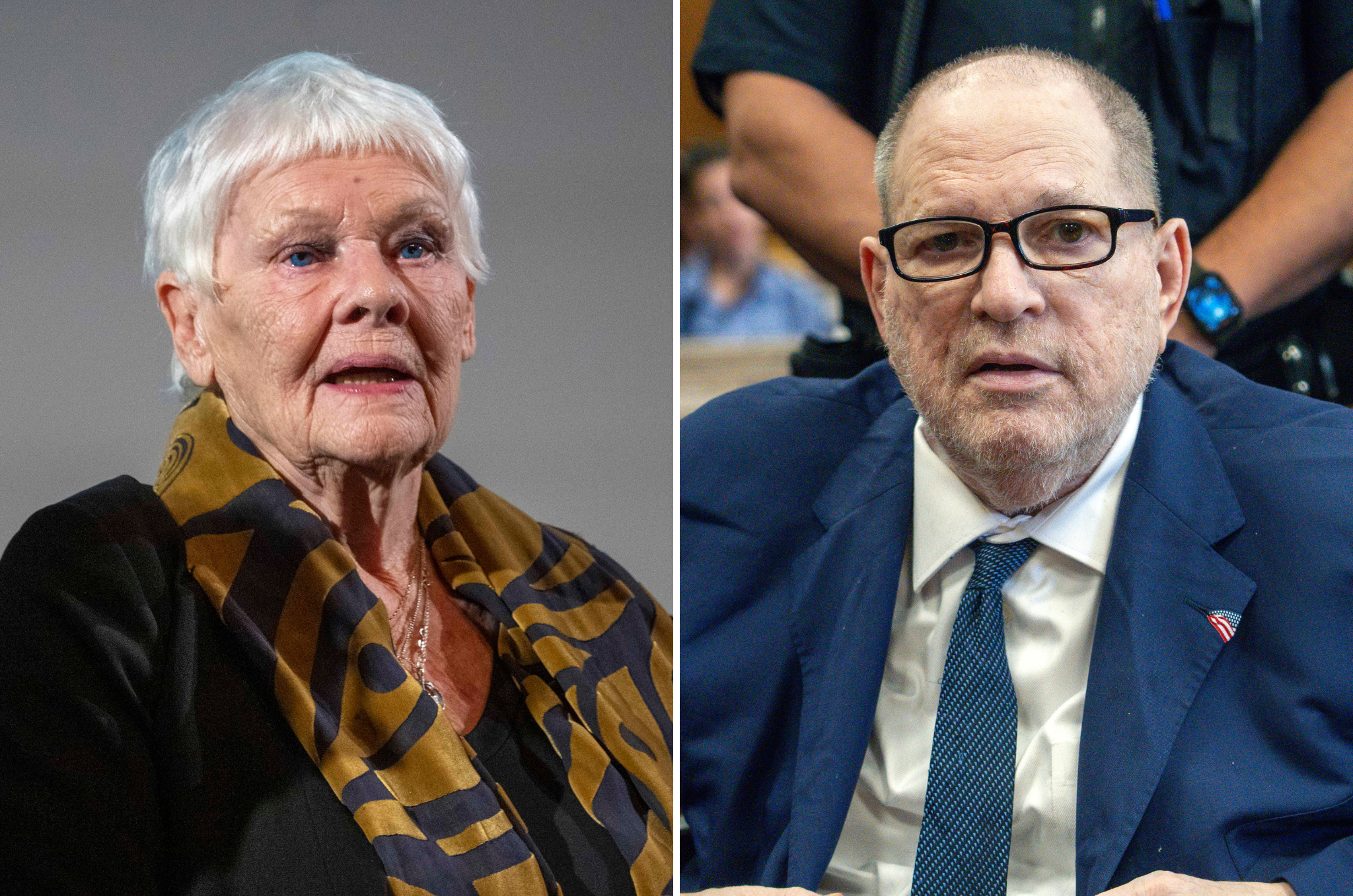 Judi Dench (left) says she feels disgraced film tycoon Harvey Weinstein has ‘done his time’