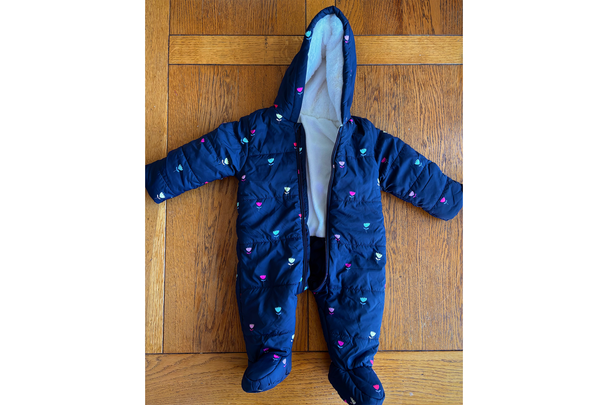 best baby snowsuit indybest review George navy tulip floral fleece lined hooded snowsuit