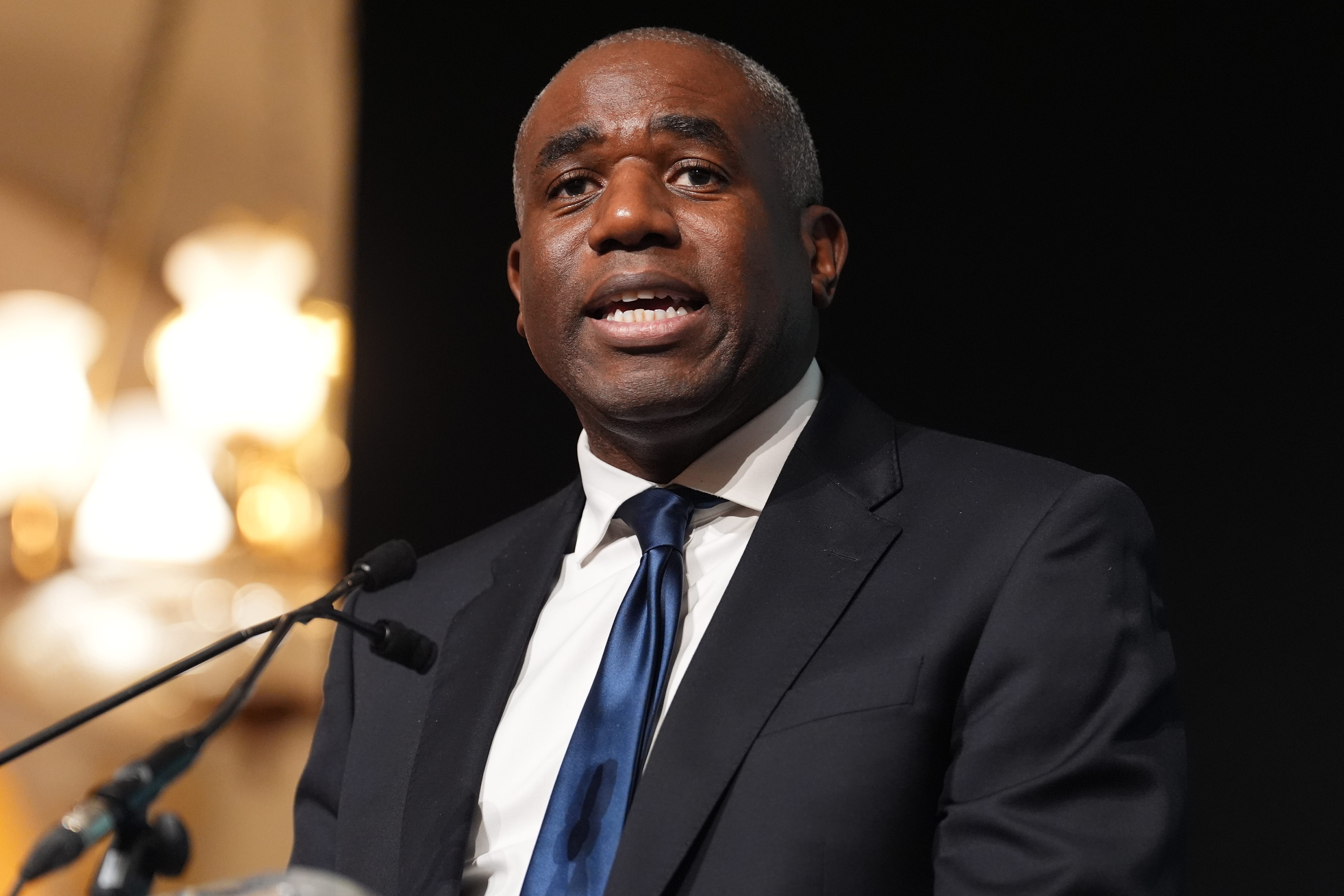 Deputy Prime Minister David Lammy speaking during the launch of the Government’s anti-corruption strategy at home and abroad to strengthen national security and drive growth, at Mansion House in London (Lucy North/PA)
