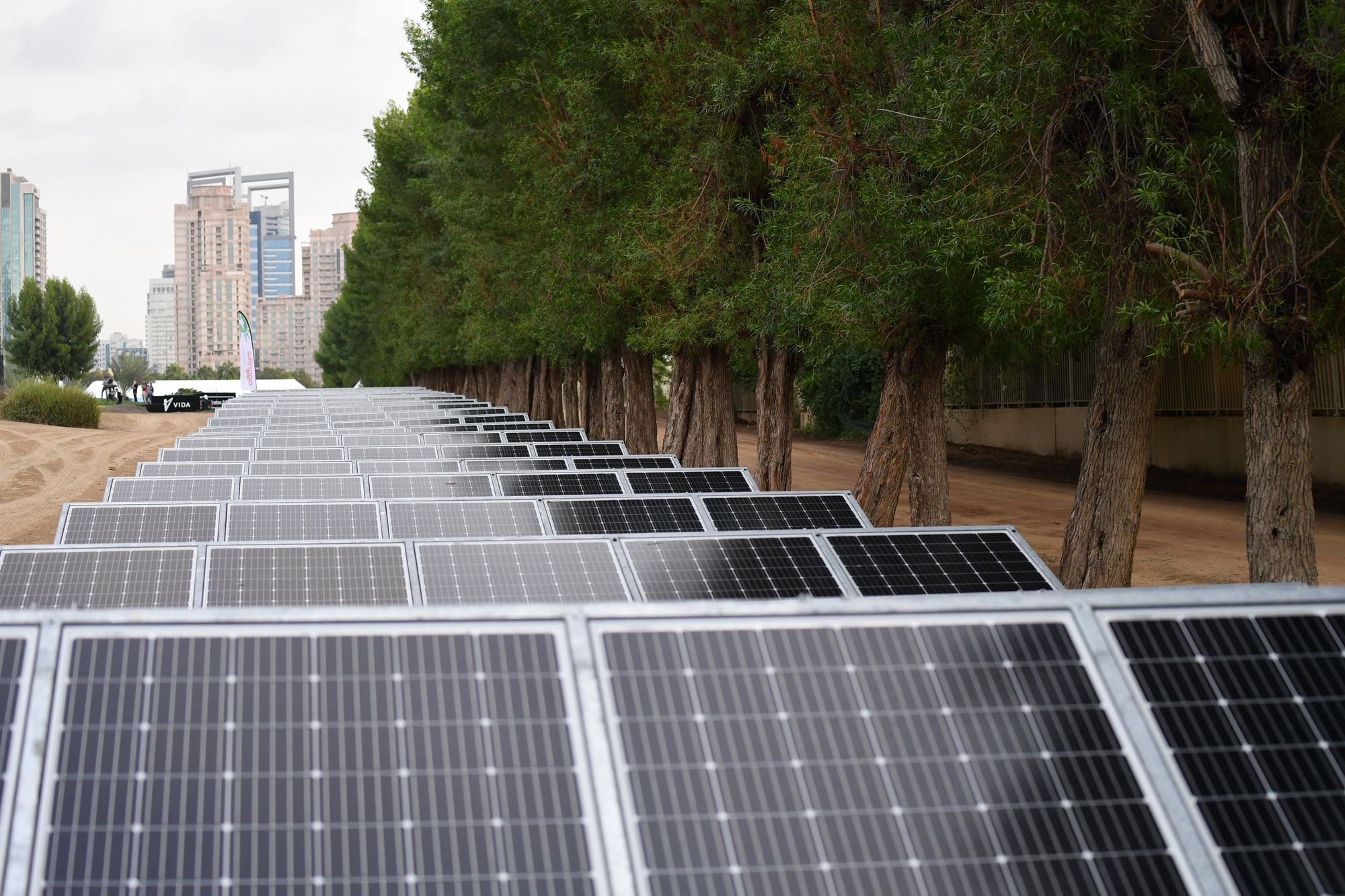 Solar panels powering tournament facilities, part of the event’s ongoing commitment to running a more sustainable, modern sporting experience