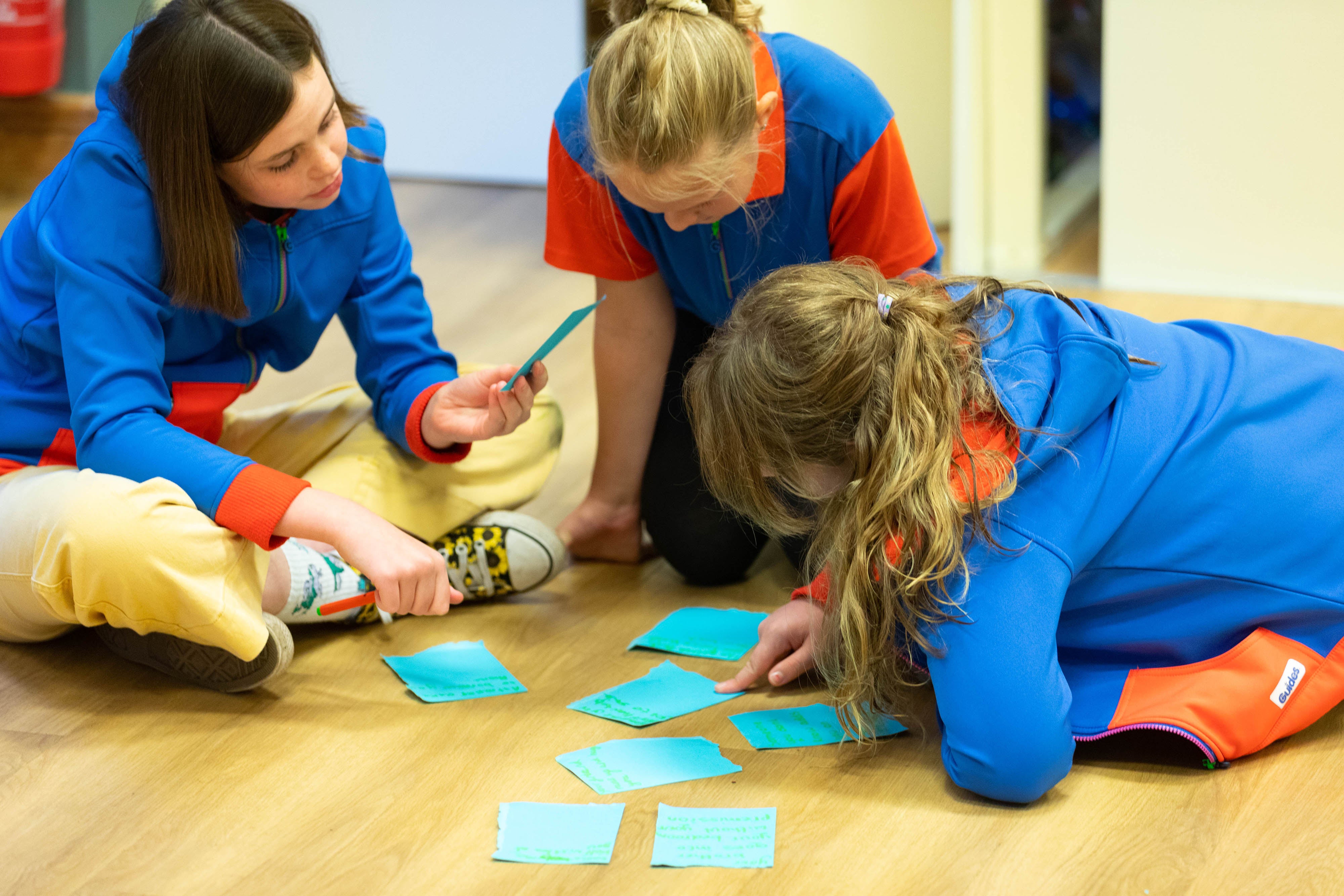 Guides take part in an activity to help build confidence, hosted by Girlguiding