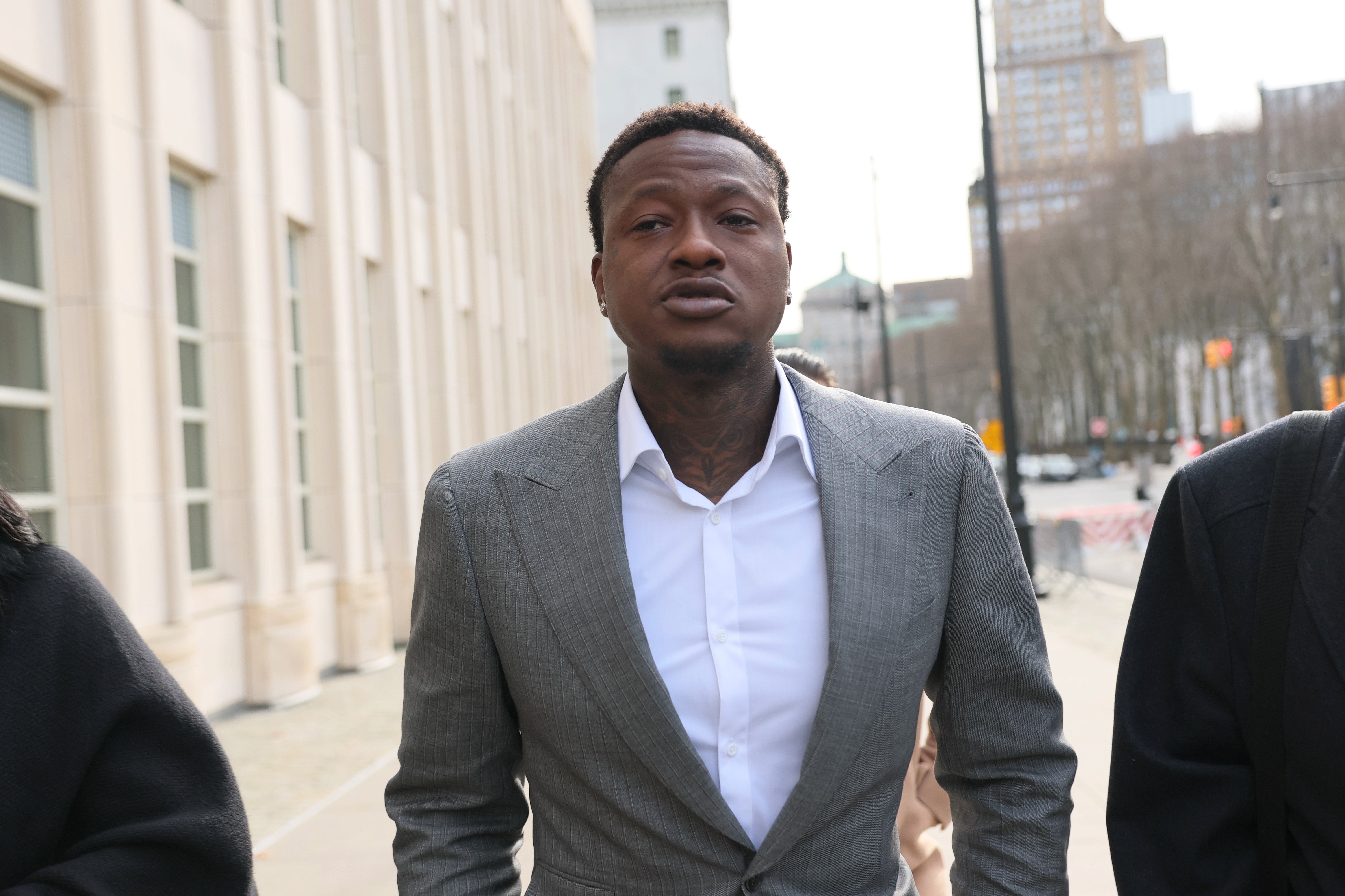 Miami Heat guard Terry Rozier arrives for an arraignment hearing at U.S. District Court for the Eastern District of New York on Dec. 8, 2025 in New York City