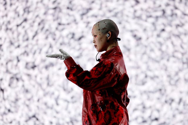<p>COCONA of XG performs at Sahara Tent during the 2025 Coachella Valley Music and Arts Festival </p>