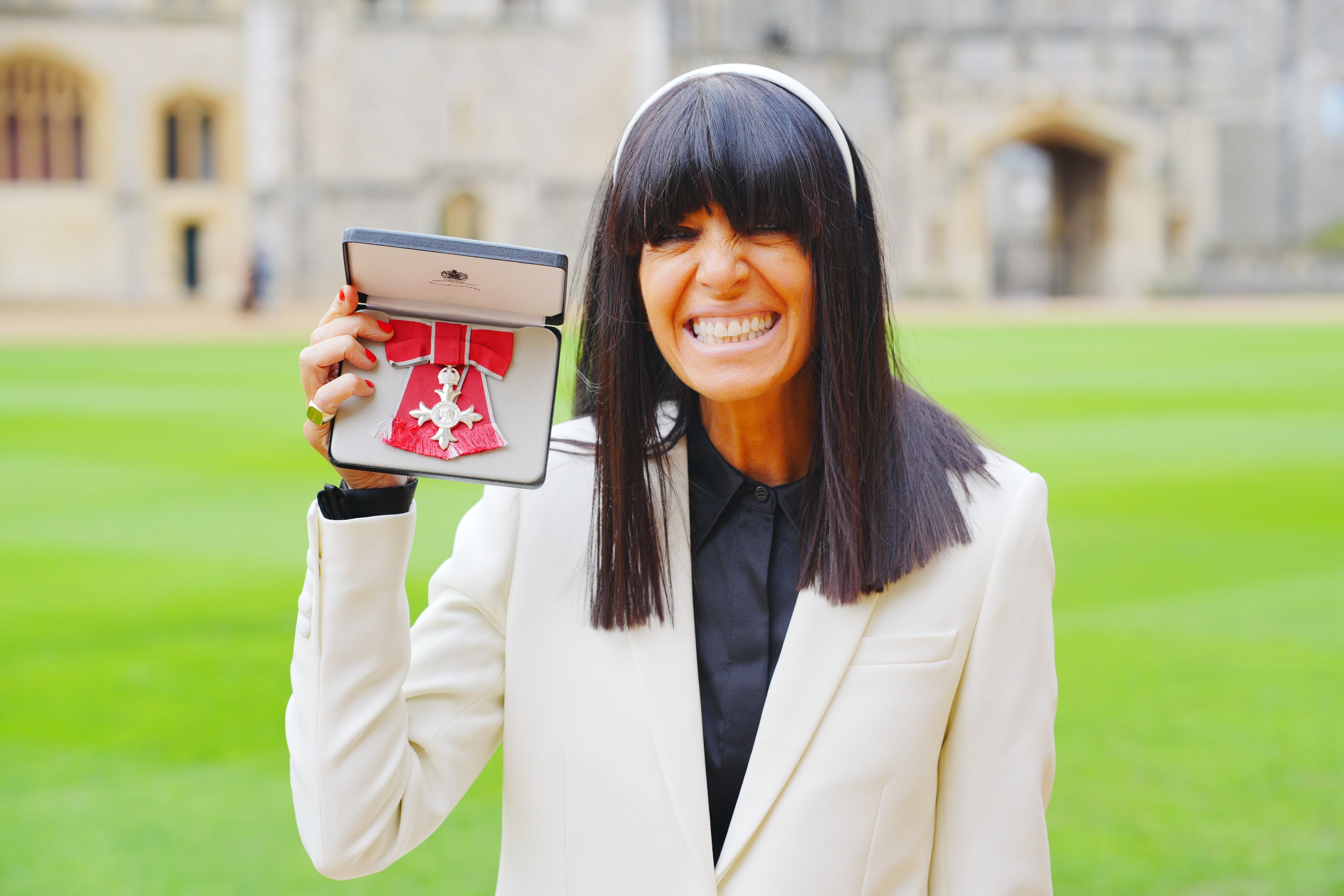 Claudia Winkleman after being awarded. an MBE
